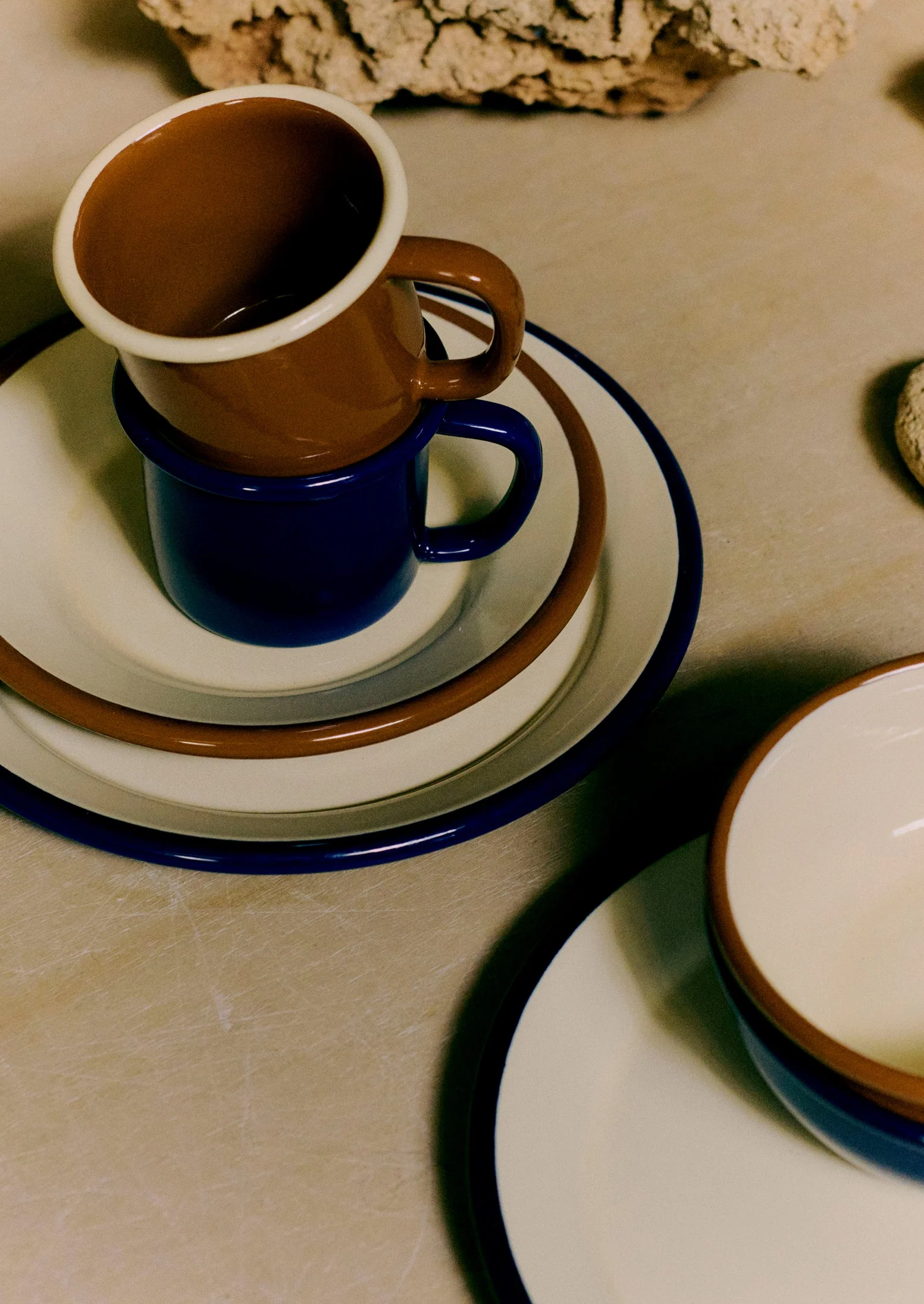 Enamel Mug | Cream/Blue - Image 3