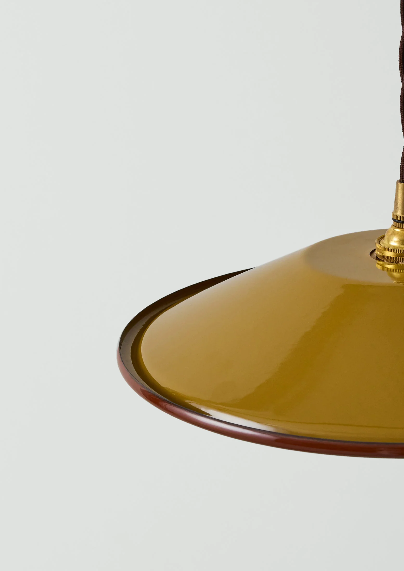 Enamel Pendant Lamp Shade | Ochre/Chestnut - Image 3