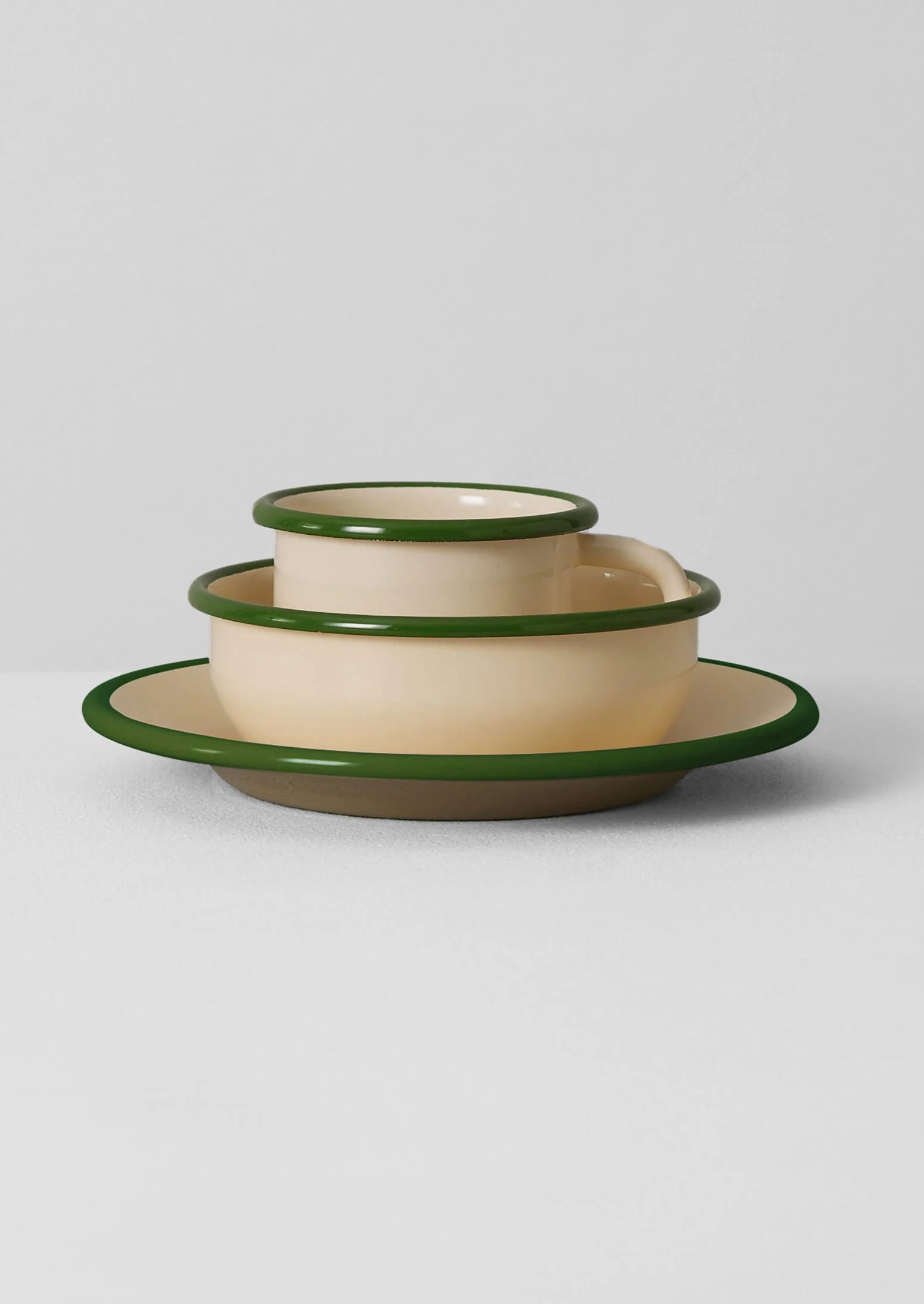 Enamel Picnic Bowl | Cream/Leaf - Image 3