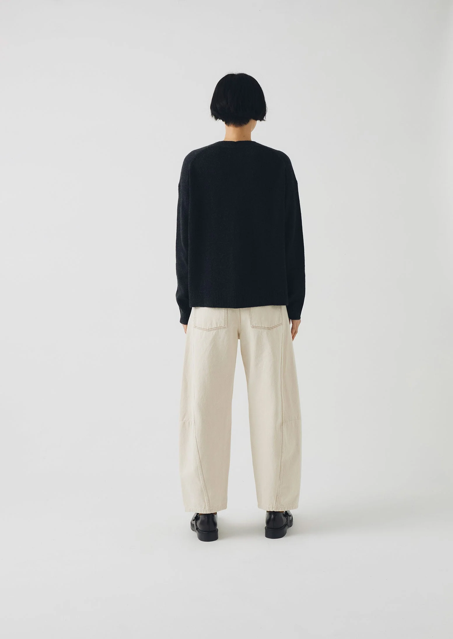 Ffion Wool Cashmere Boxy Cardigan | Charcoal - Image 4