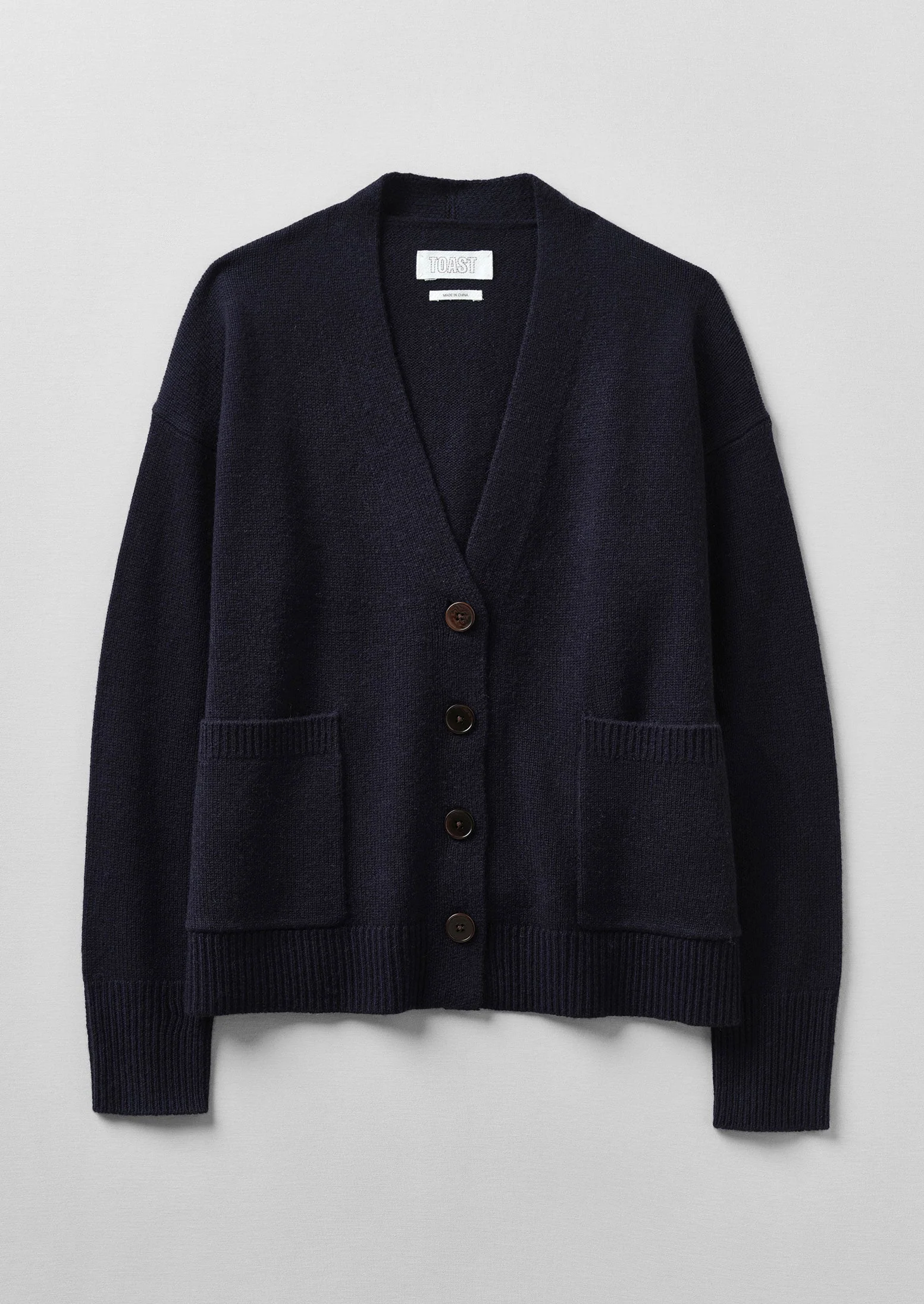 Ffion Wool Cashmere Boxy Cardigan | Darkest Navy - Image 6
