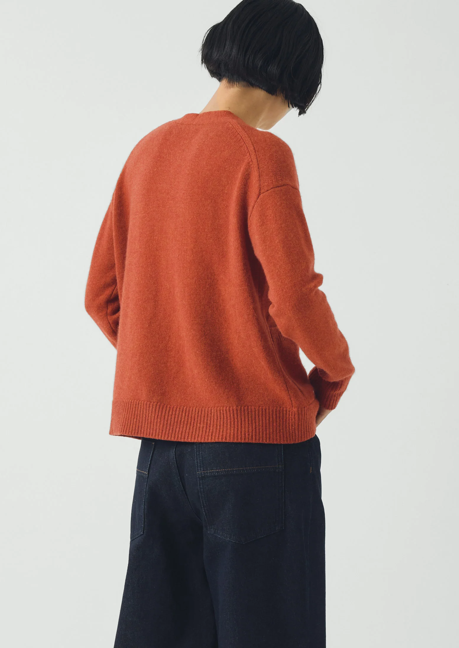 Ffion Wool Cashmere Boxy Cardigan | Terracotta - Image 4