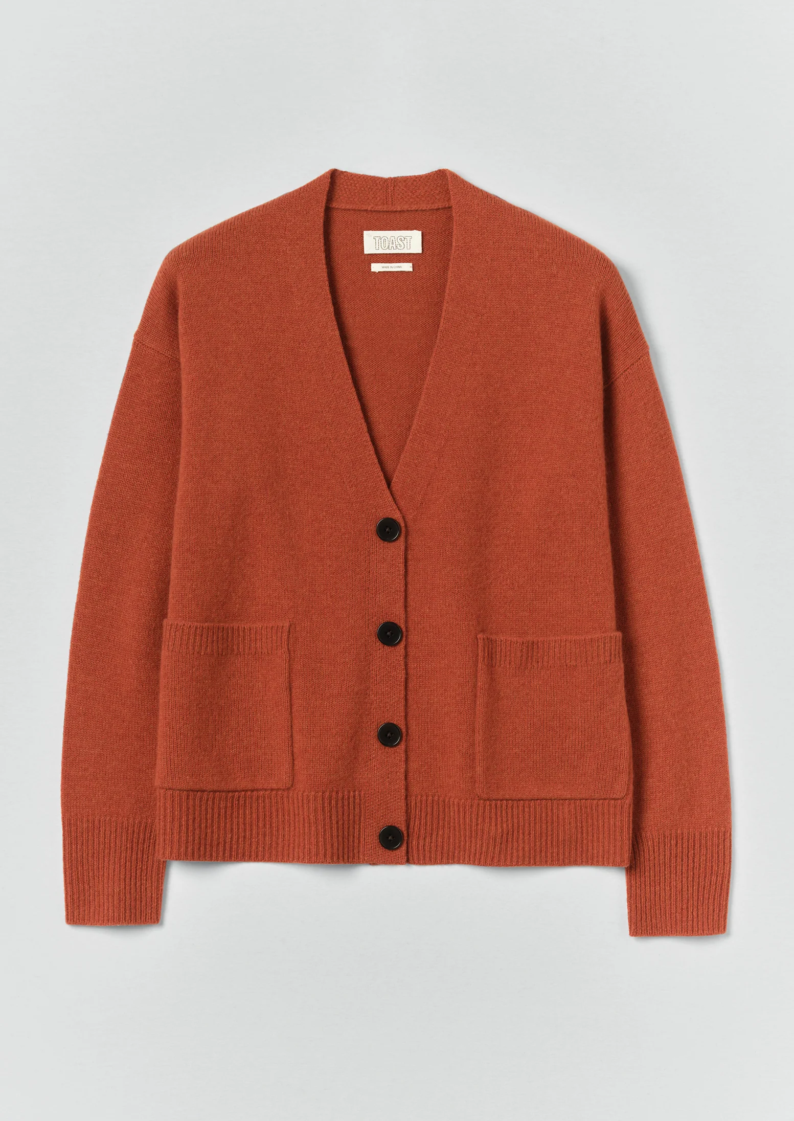 Ffion Wool Cashmere Boxy Cardigan | Terracotta - Image 5