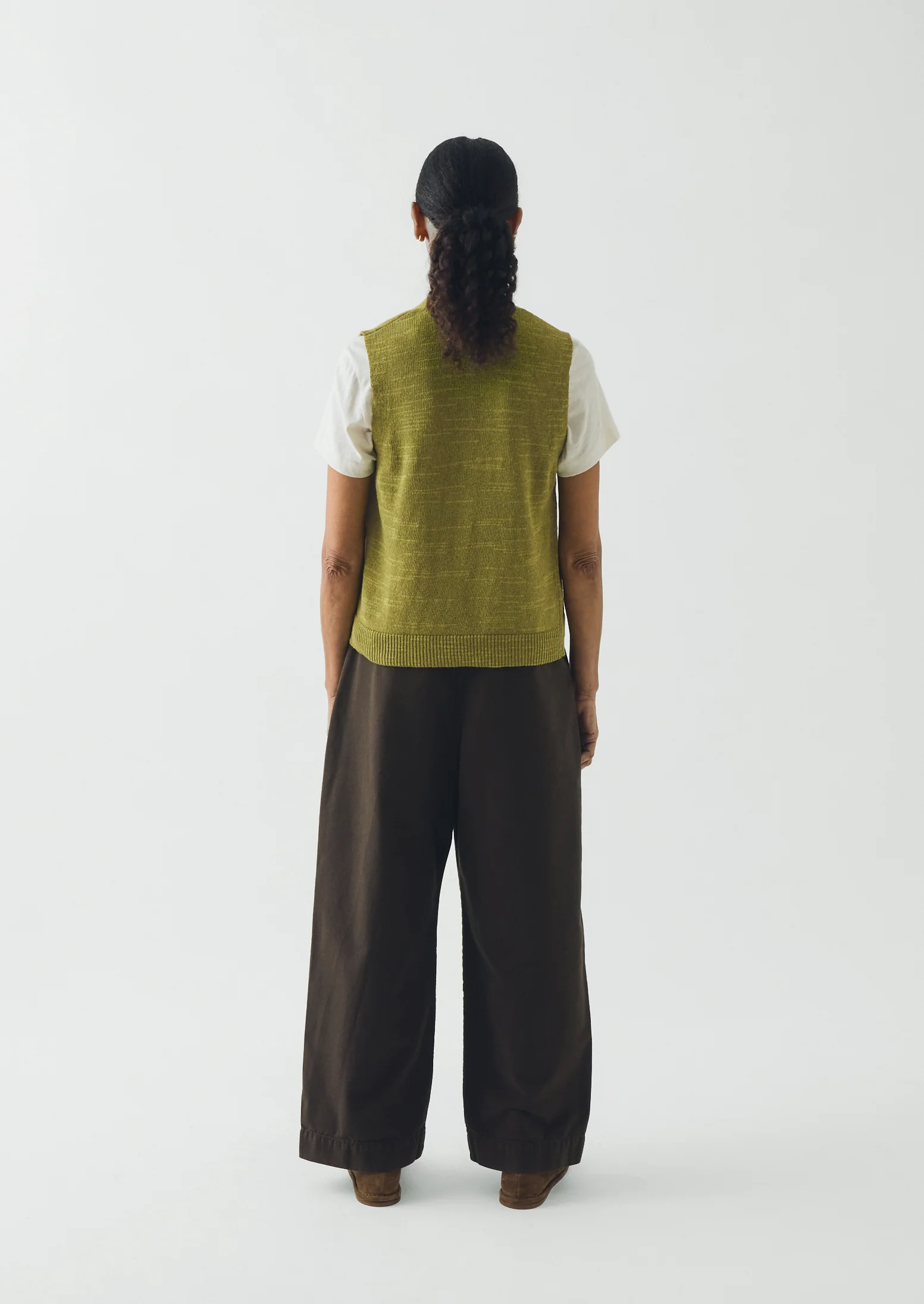 Fine Knitted Linen Cotton Tank | Lime - Image 5