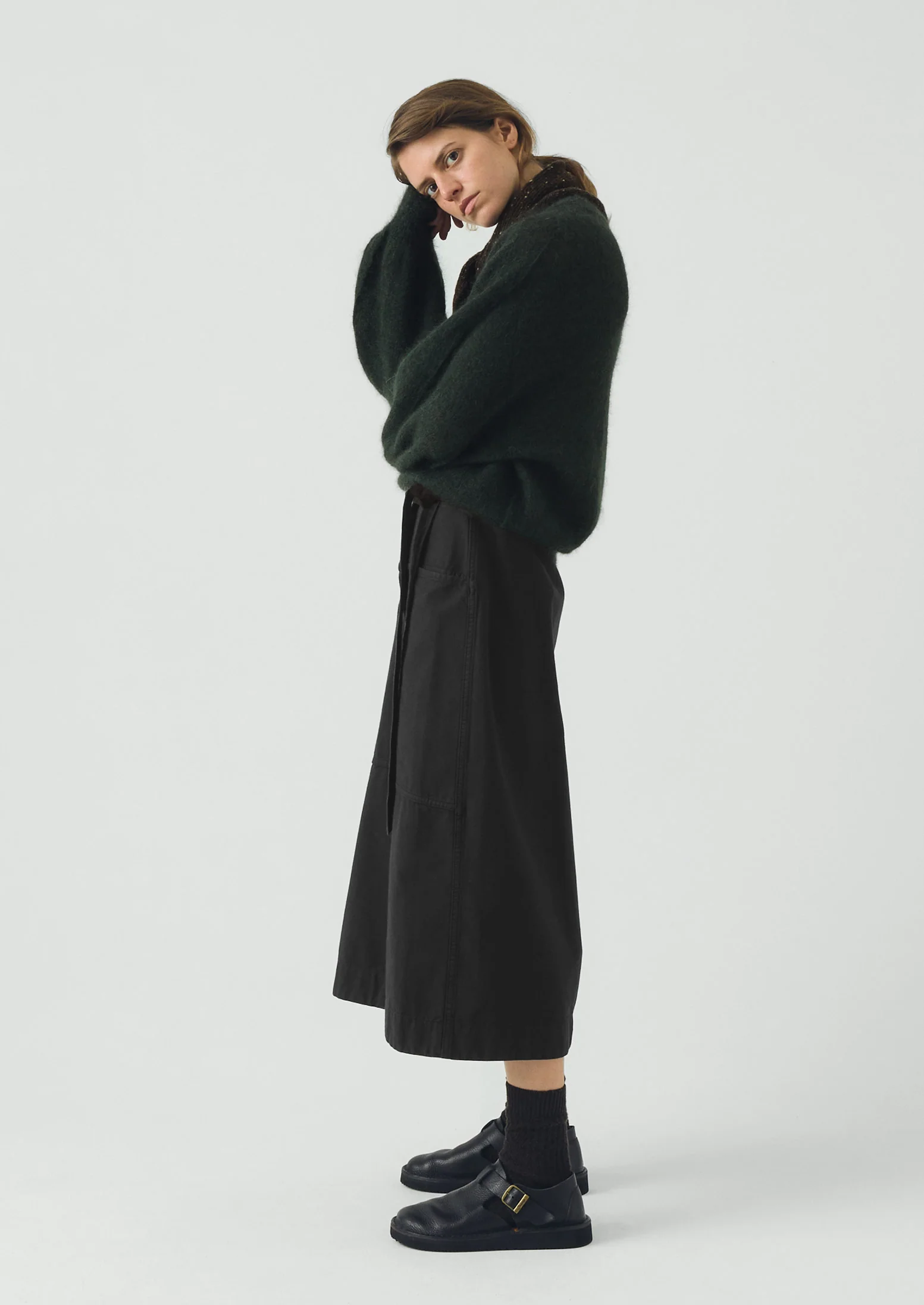 Fine Mohair Cotton Sweater | Forest Green - Image 3