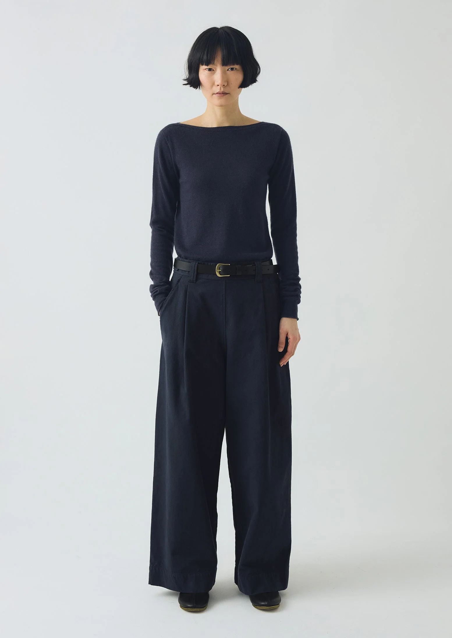 Fine Wool Cashmere Sweater | Dark Navy - Image 3