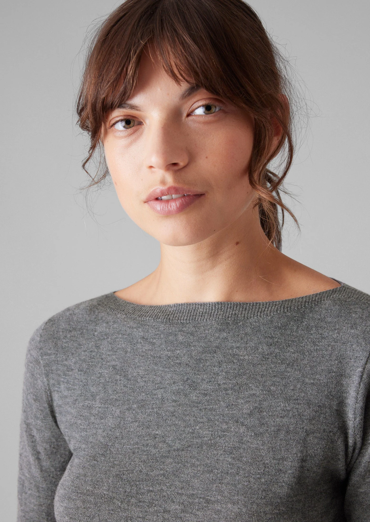 Fine Wool Cashmere Sweater | Grey Melange - Image 3