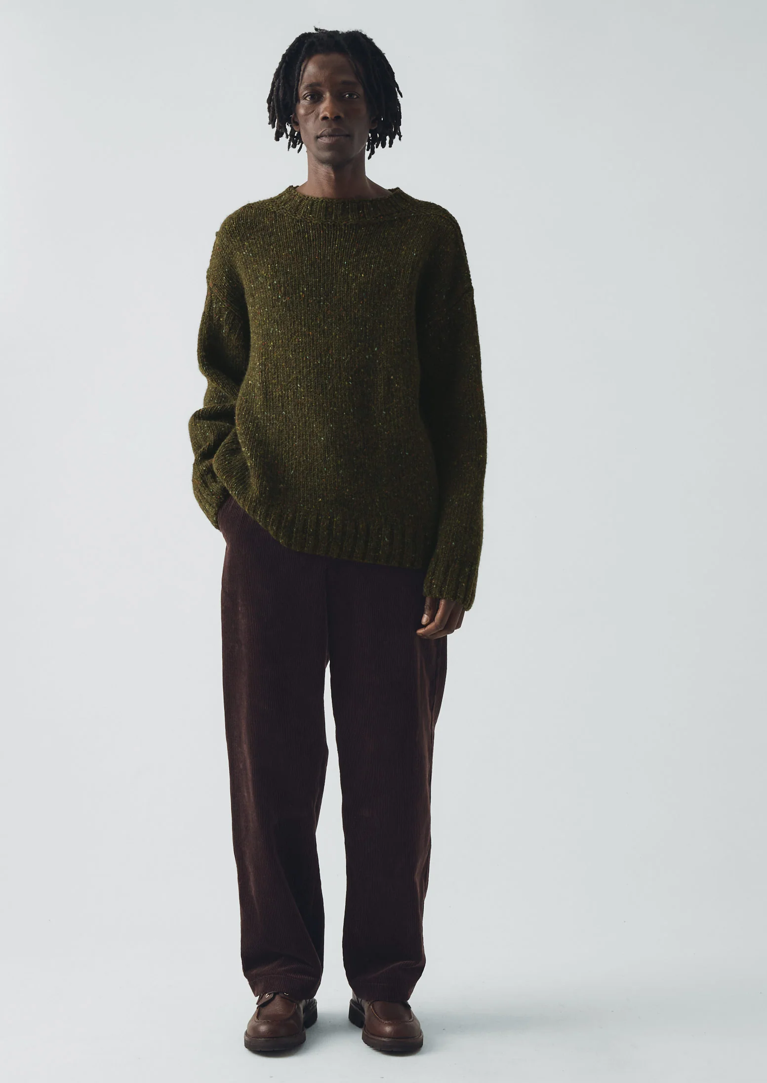 Finn Donegal Wool Sweater | Khaki - Image 4