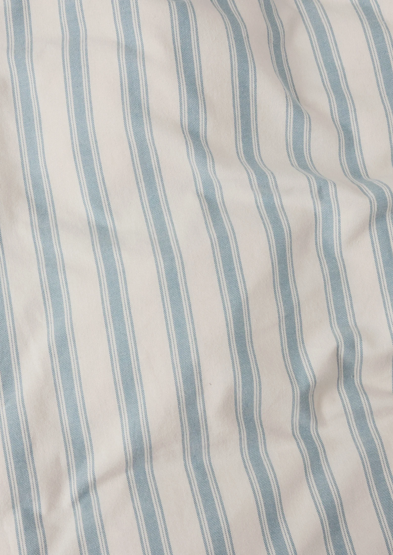 Fjord Stripe Cotton Flannel Duvet Cover | Washed Blue/Ecru - Image 6