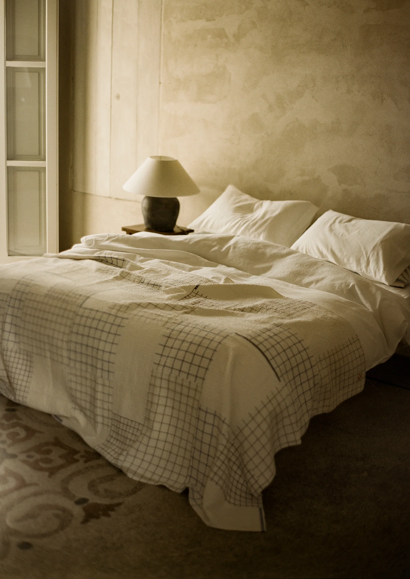 Fjord Stripe Cotton Flannel Housewife Pillowcase Set | Washed Blue/Ecru - Image 4