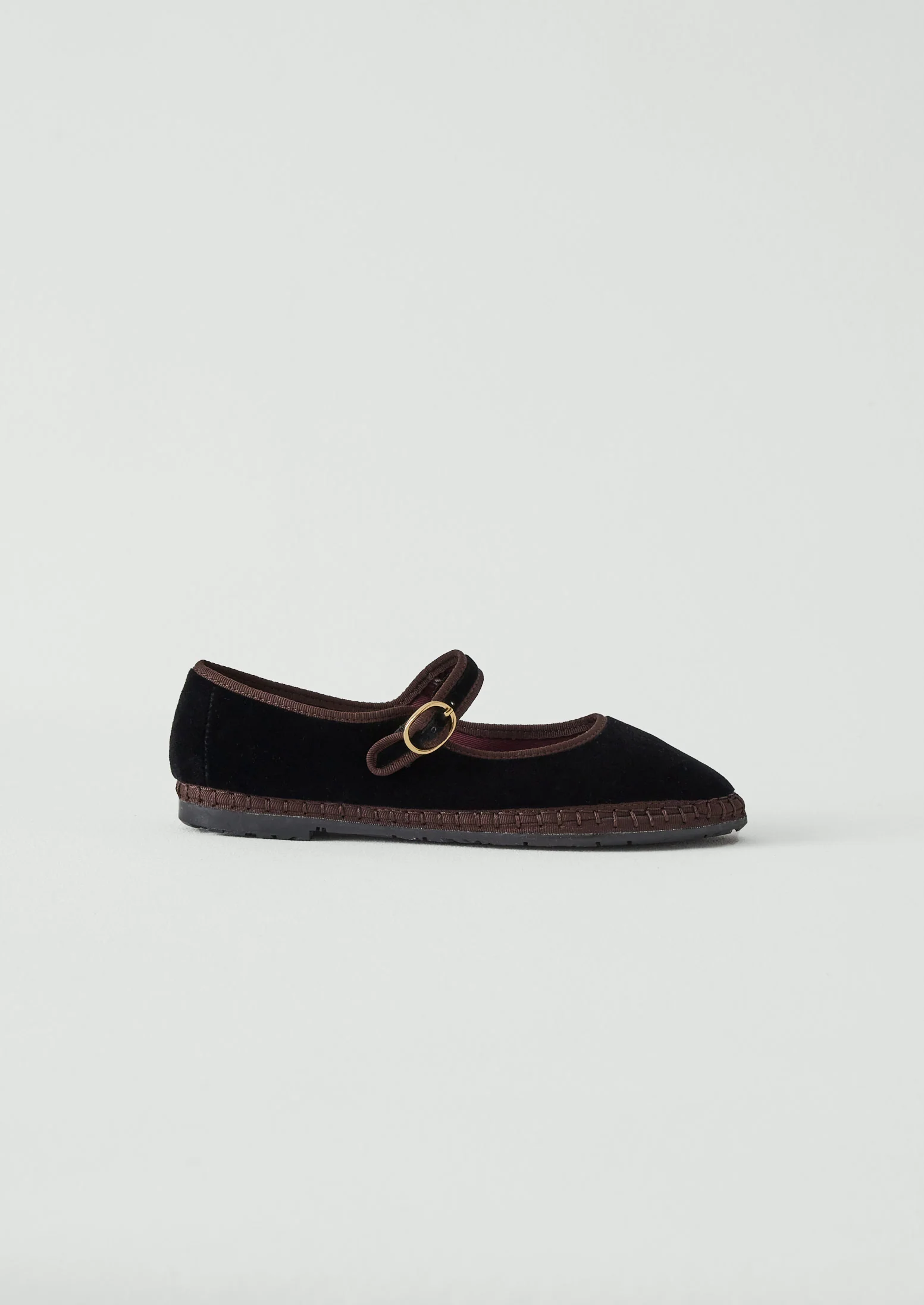 Flabelus Velvet Mary Jane Shoes | Black/Brown - Image 2