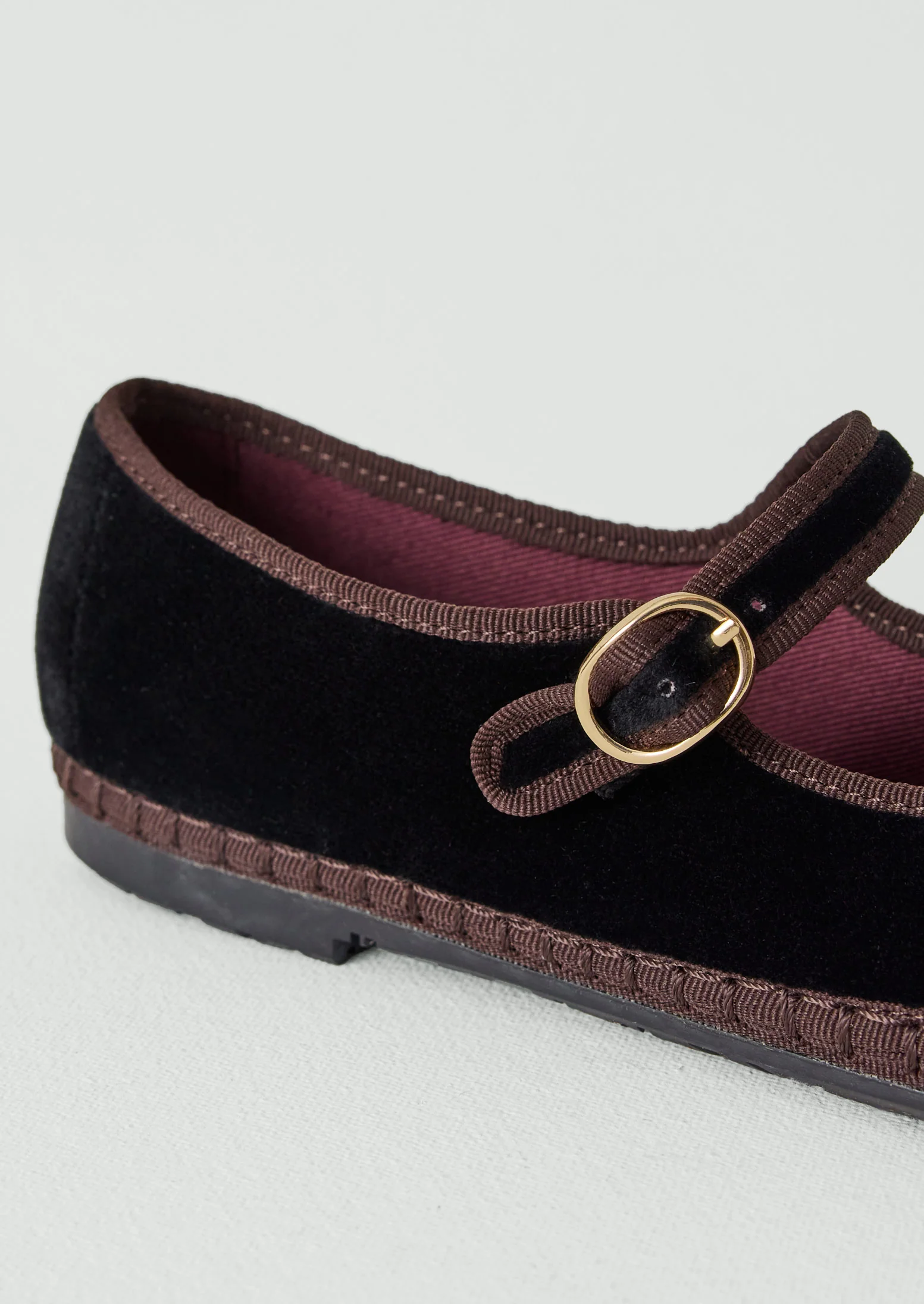 Flabelus Velvet Mary Jane Shoes | Black/Brown - Image 4