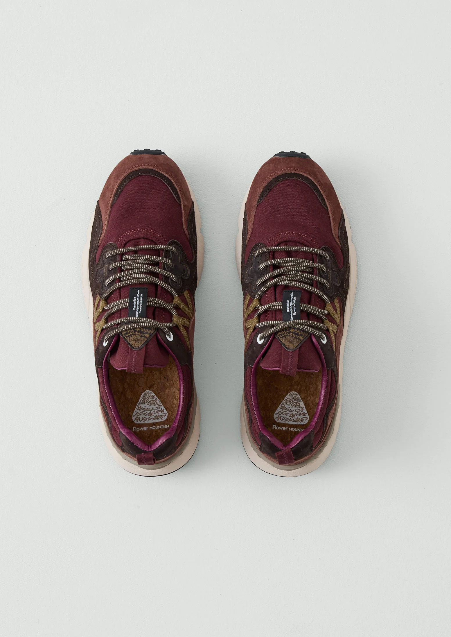 Flower Mountain Yamano Kaiso Panelled Trainers | Beetroot - Image 3