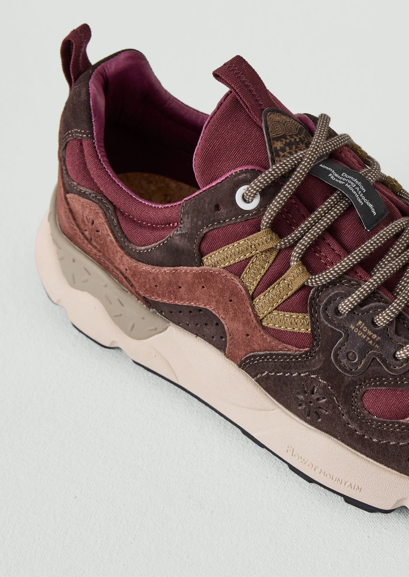 Flower Mountain Yamano Kaiso Panelled Trainers | Beetroot - Image 4