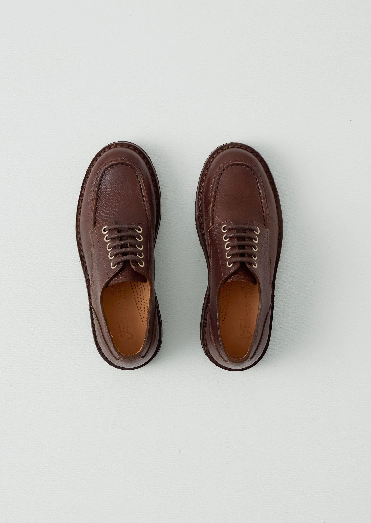 Fracap Leather Postman Shoes | Dark Brown - Image 3