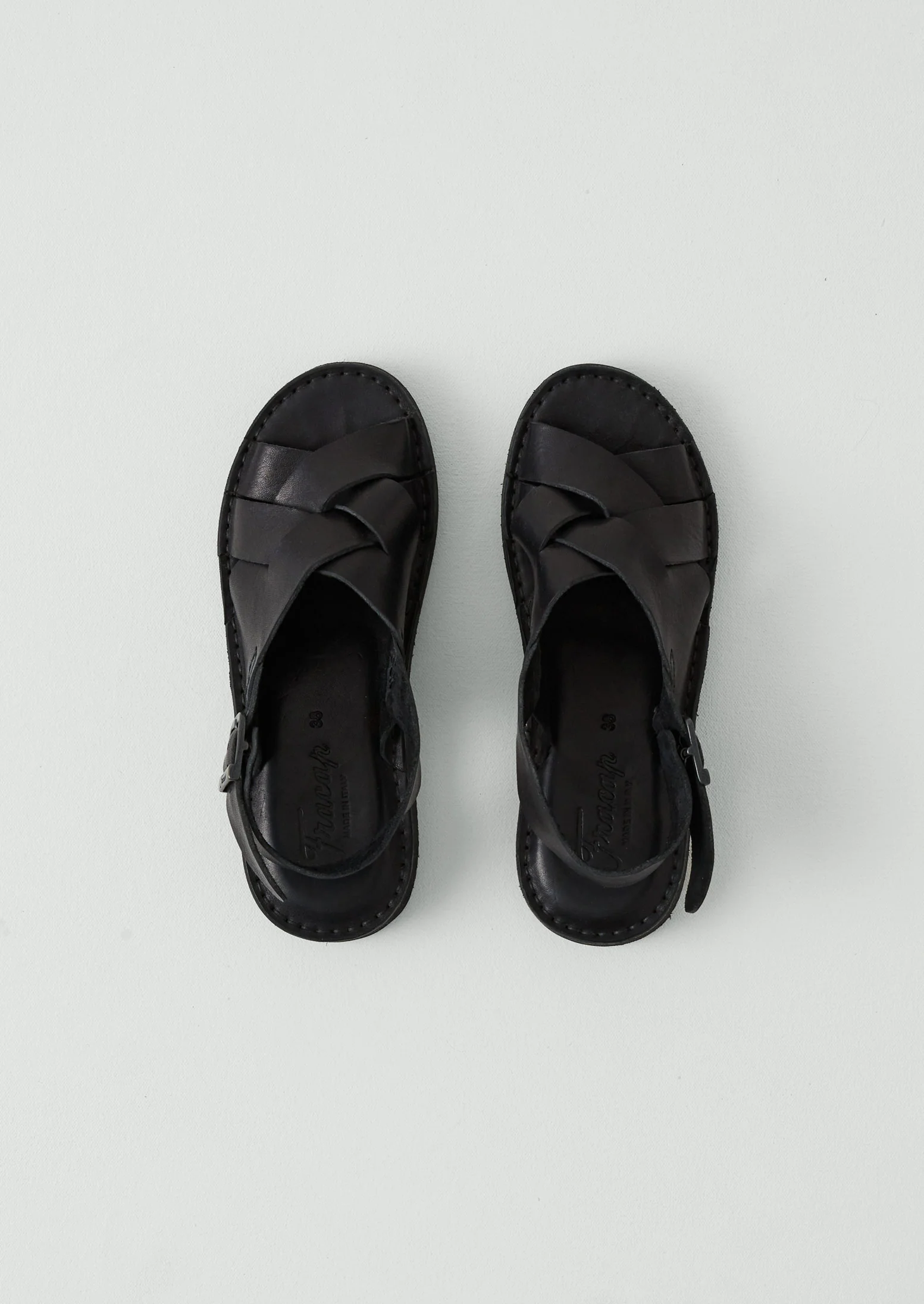 Fracap Yves Leather Sandals | Black - Image 3