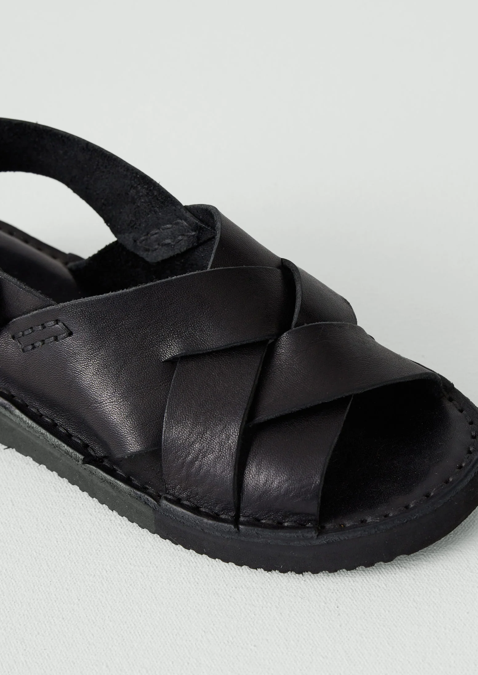 Fracap Yves Leather Sandals | Black - Image 4