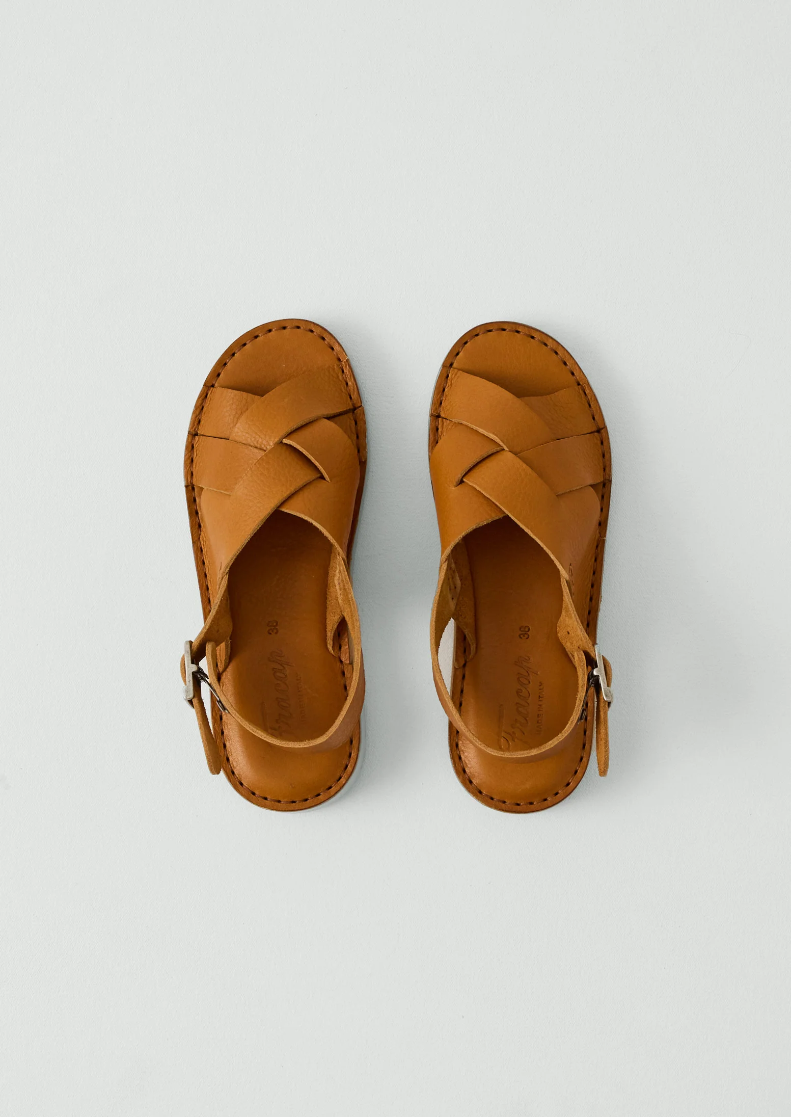 Fracap Yves Leather Sandals | Miele - Image 3