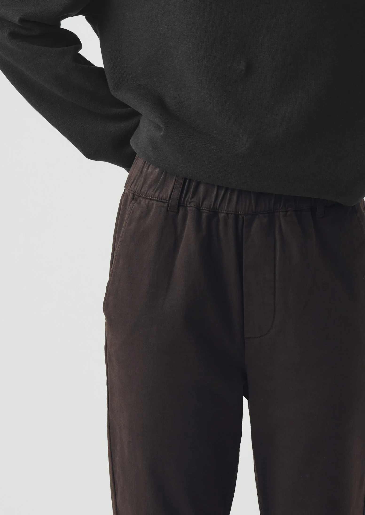 Gabi Cotton Pull On Trousers | Black Walnut - Image 3