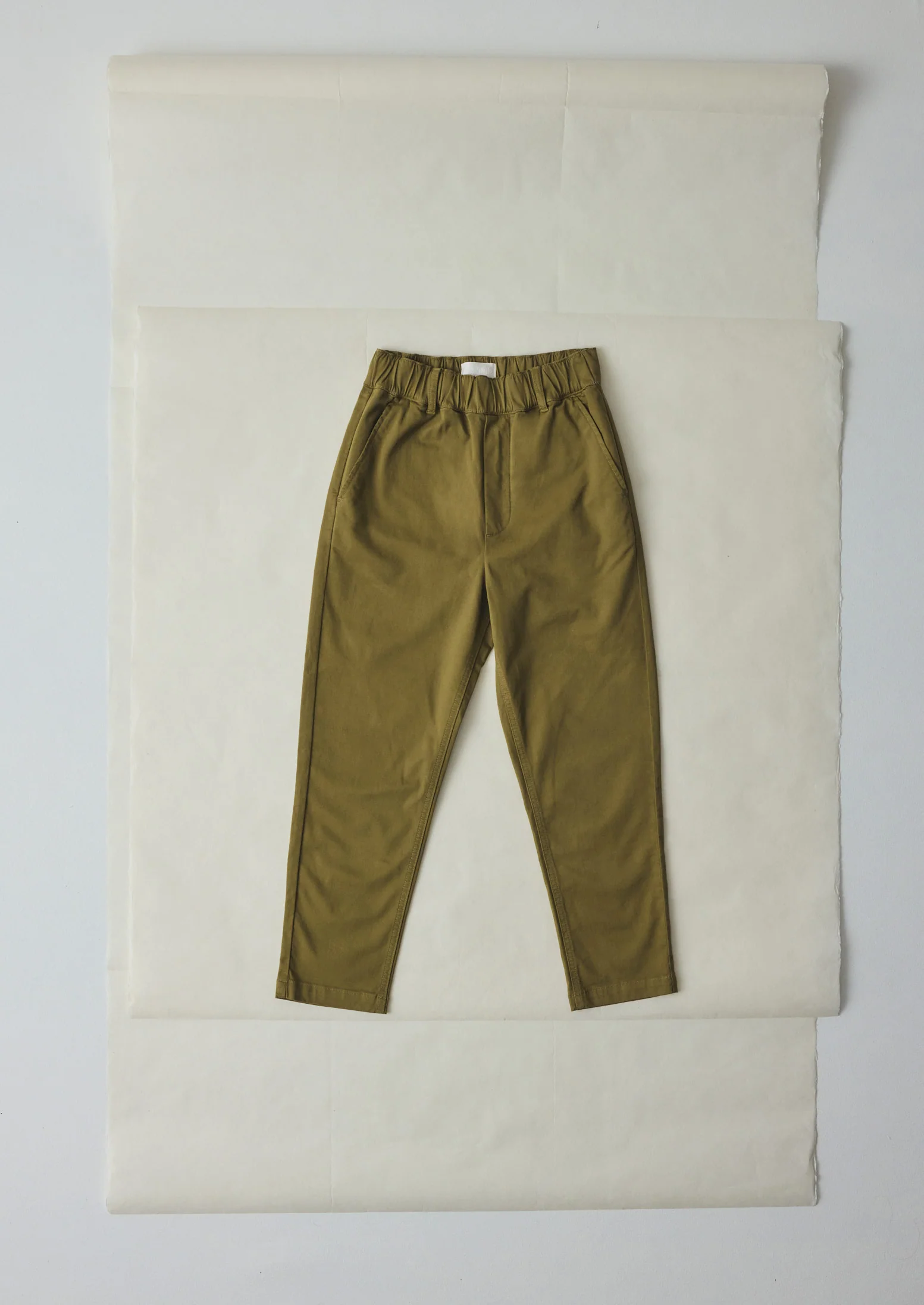 Gabi Cotton Pull On Trousers | Olive Leaf