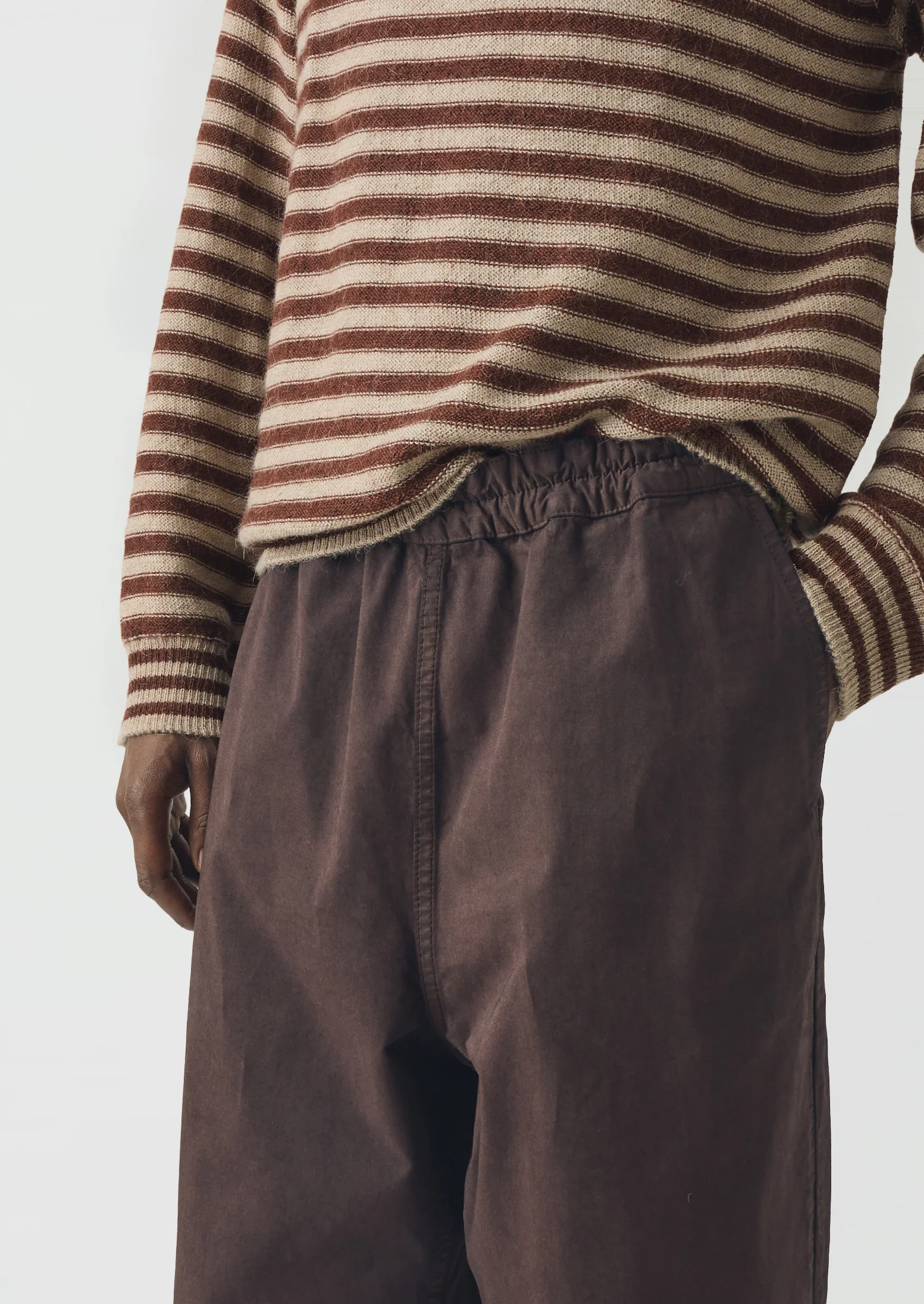 Gabriel Garment Dyed Cotton Twill Trousers | Dark Cocoa - Image 3