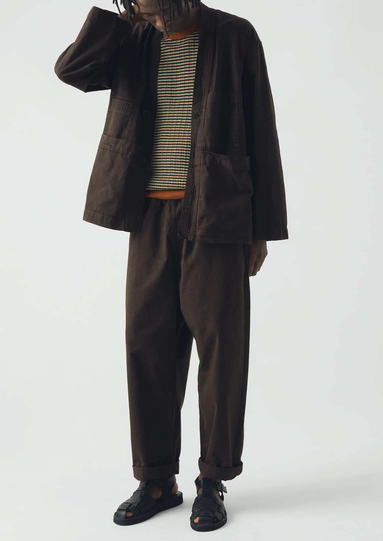 Garment Dyed Cotton Twill Jacket | Dark Cocoa - Image 3