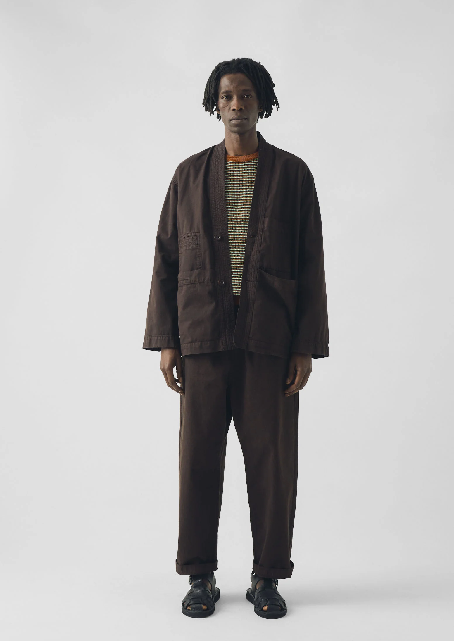 Garment Dyed Cotton Twill Jacket | Dark Cocoa - Image 4