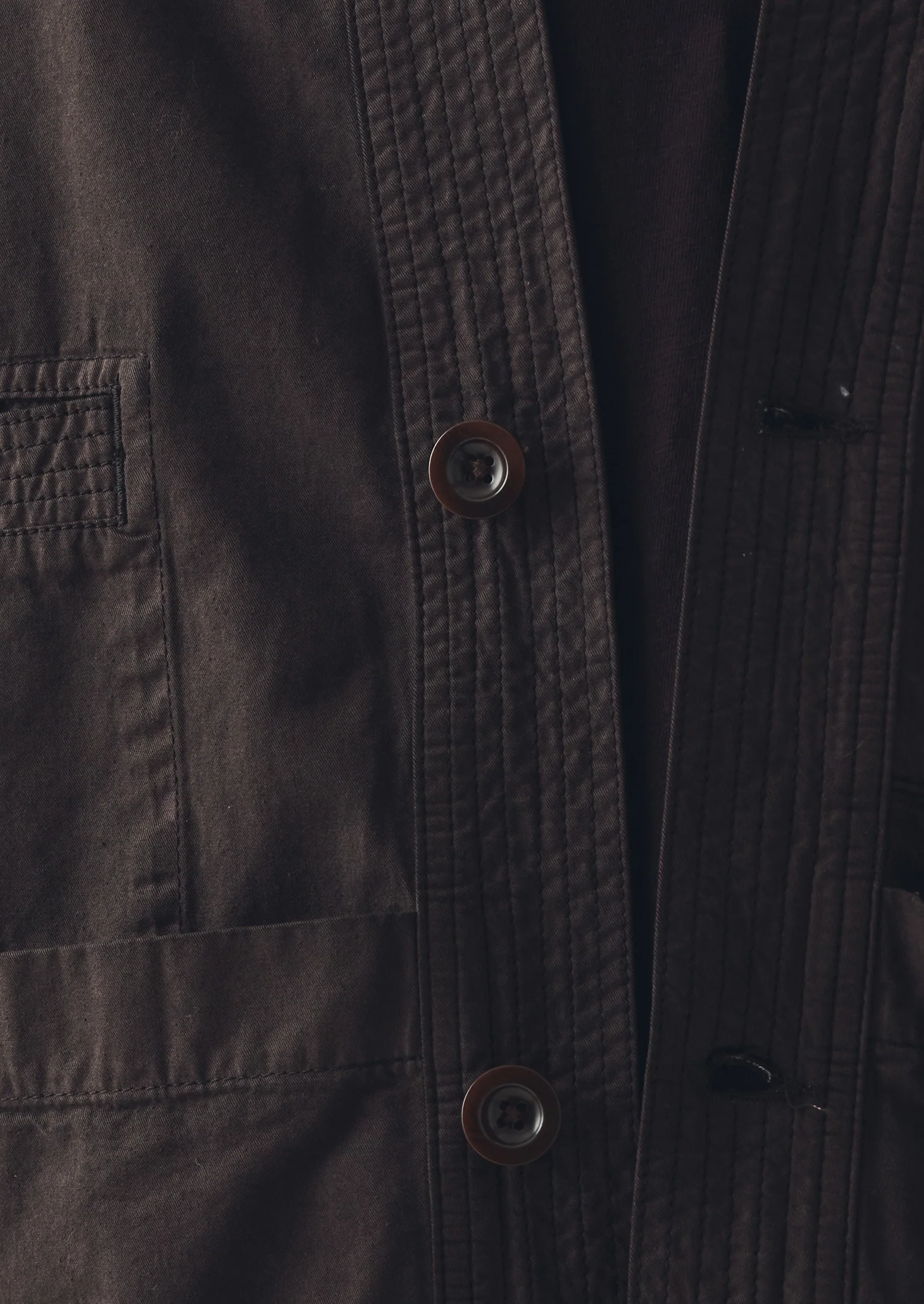 Garment Dyed Cotton Twill Jacket | Dark Cocoa - Image 5