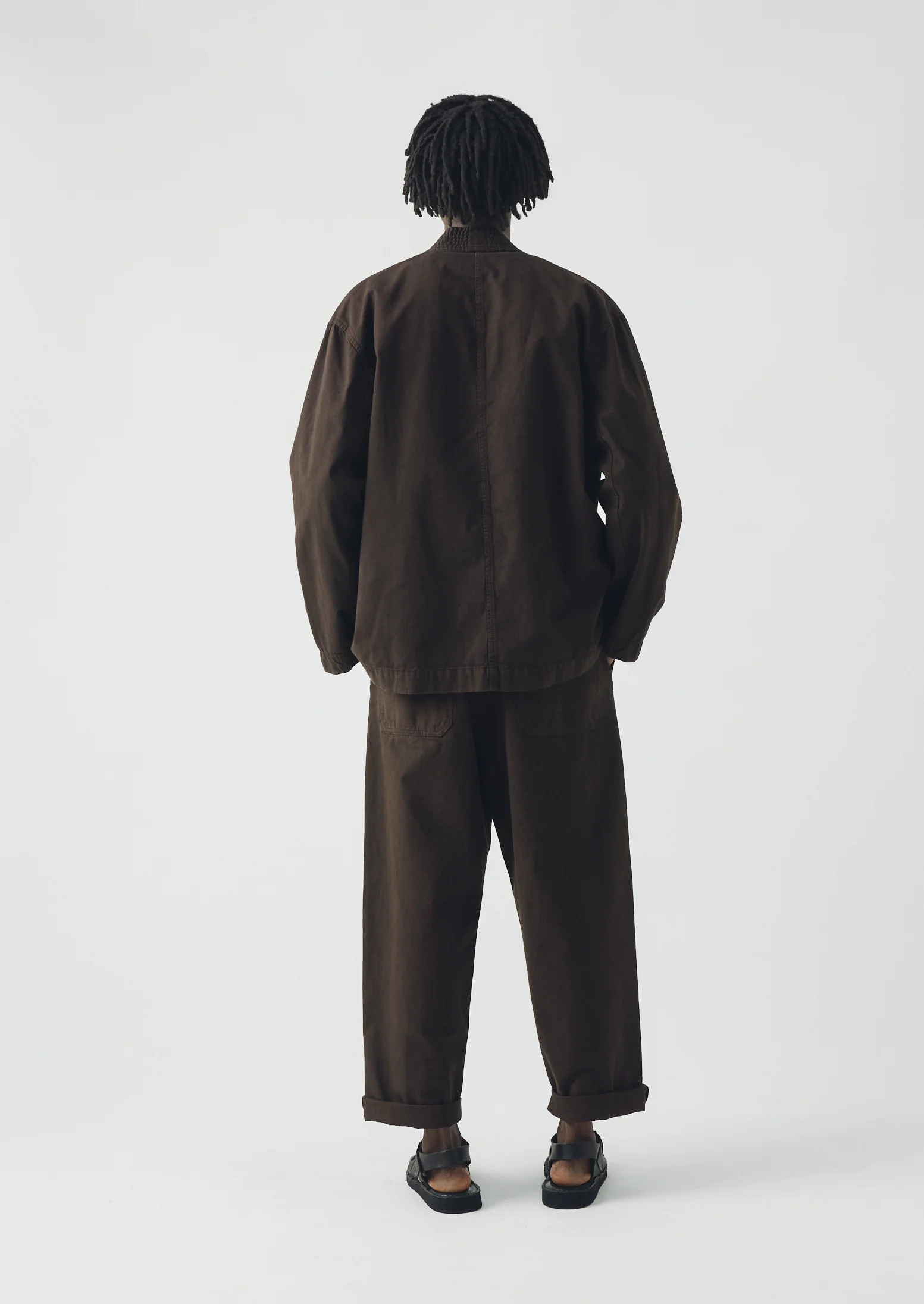 Garment Dyed Cotton Twill Jacket | Dark Cocoa - Image 6