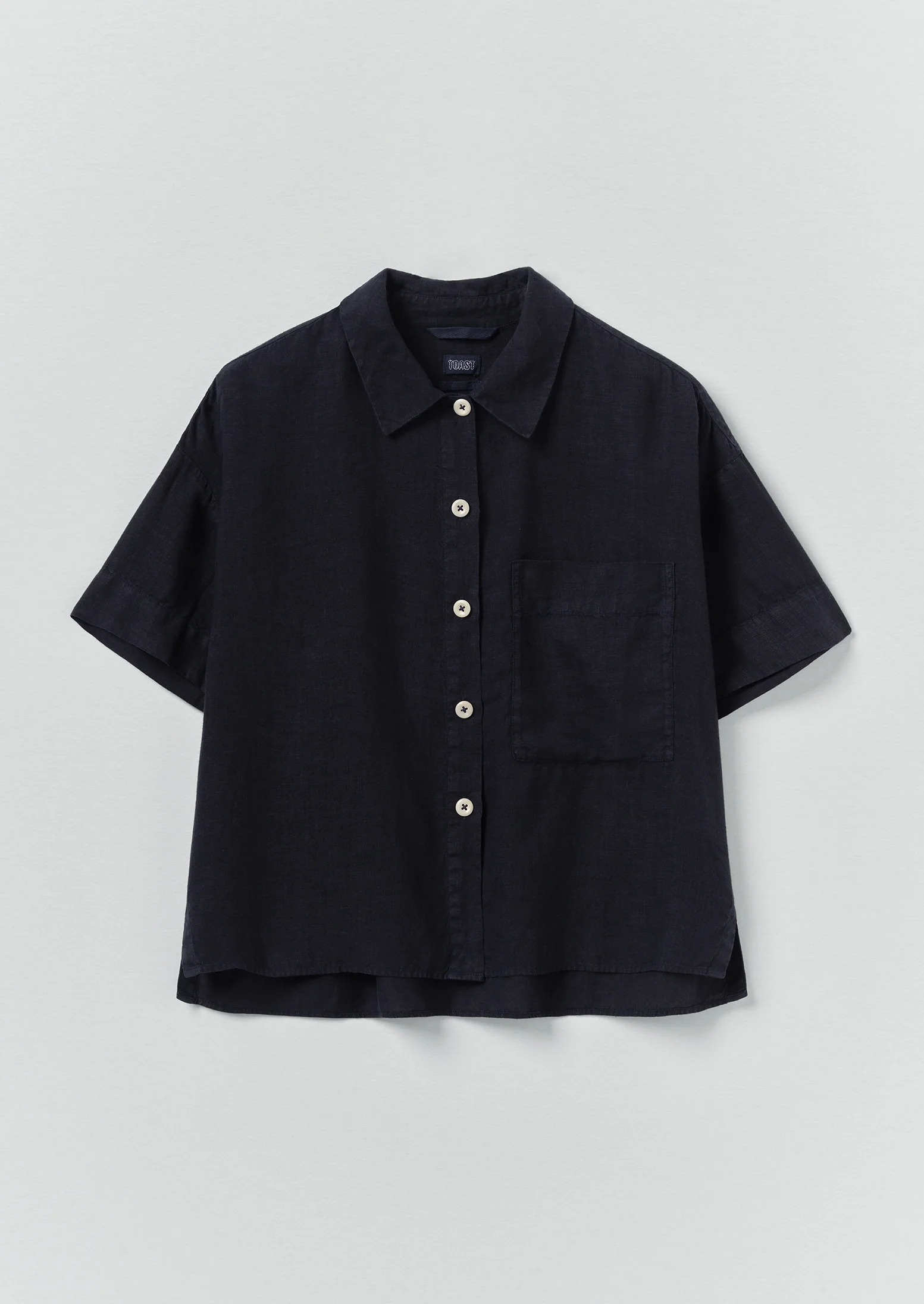 Garment Dyed Lightweight Linen Shirt | Midnight
