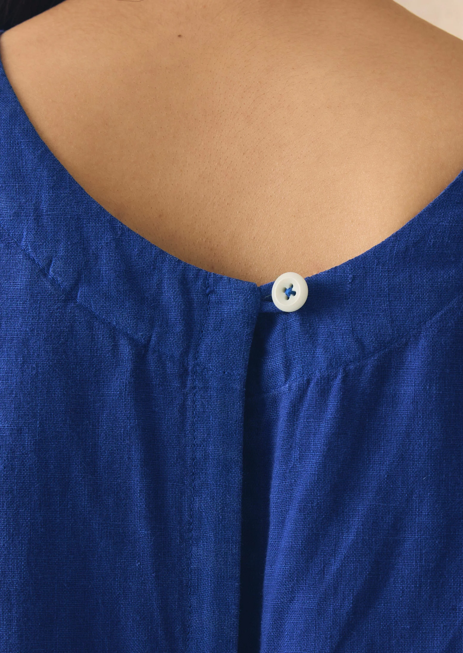 Garment Dyed Linen Scoop Back Jumpsuit | Carmine Blue - Image 4