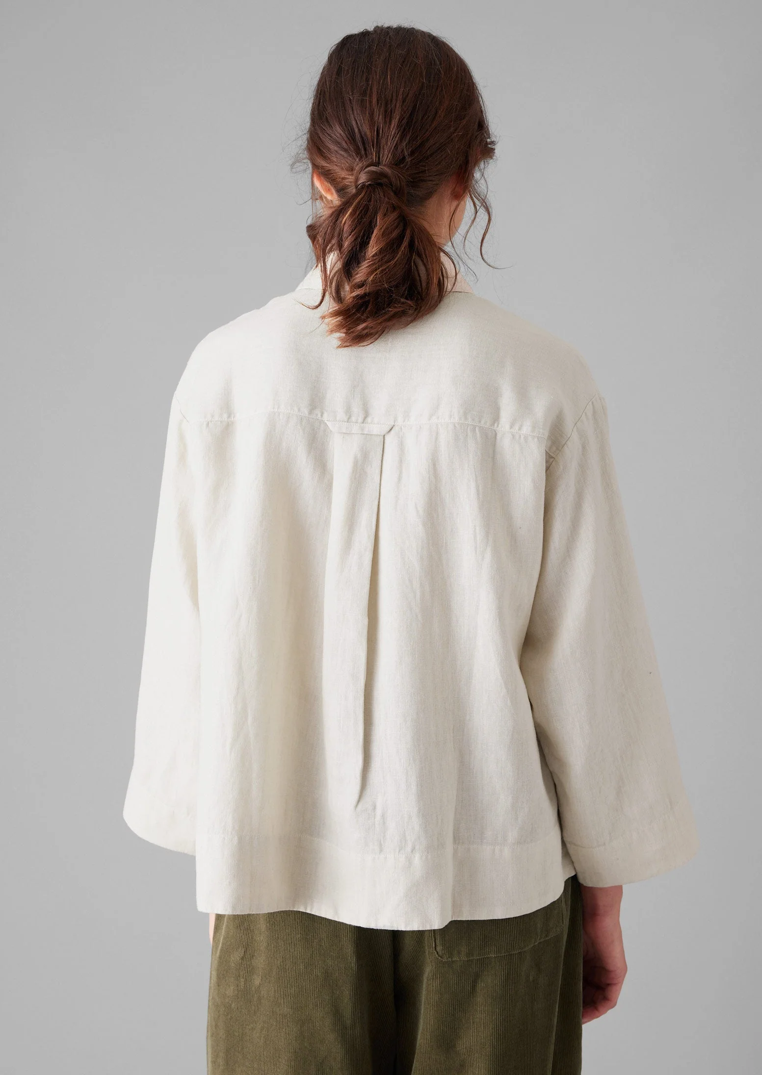 Garment Dyed Linen Shirt | Oat - Image 4