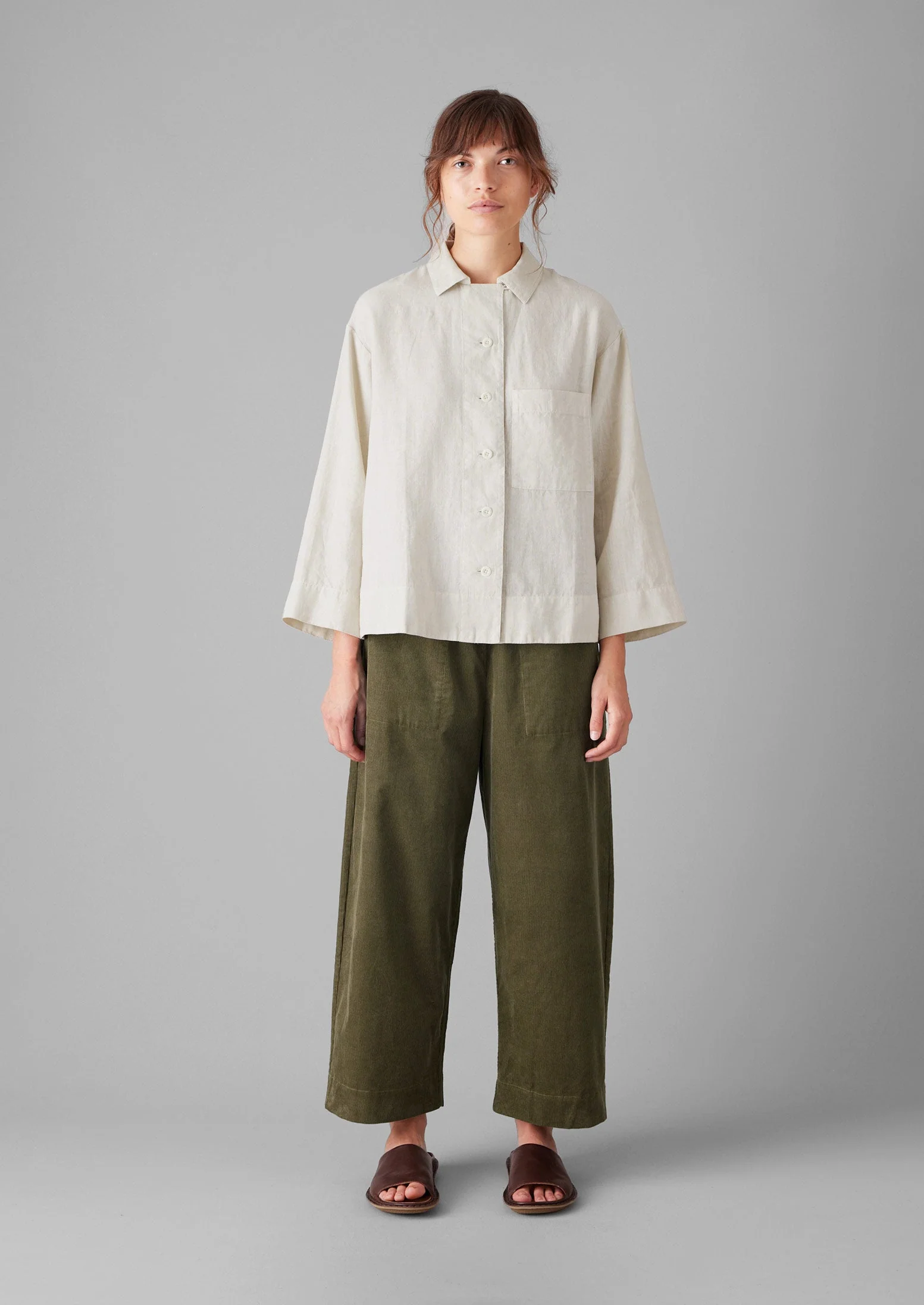 Garment Dyed Linen Shirt | Oat - Image 5