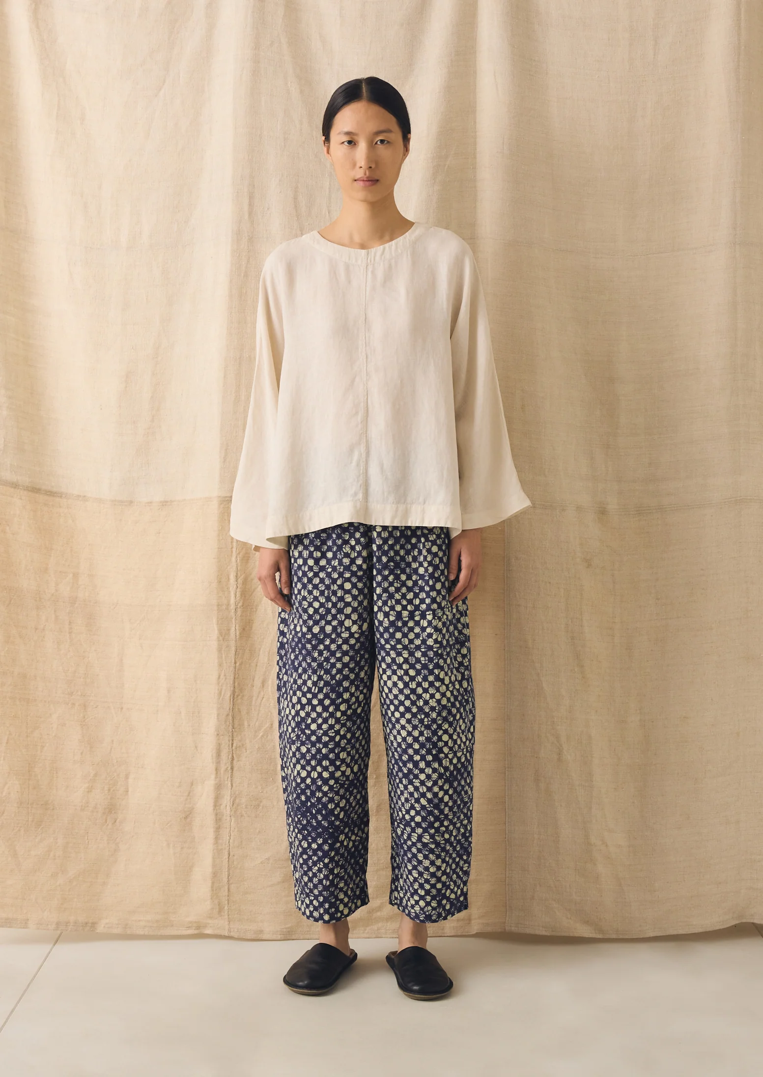 Garment Dyed Linen Top | Oat - Image 3