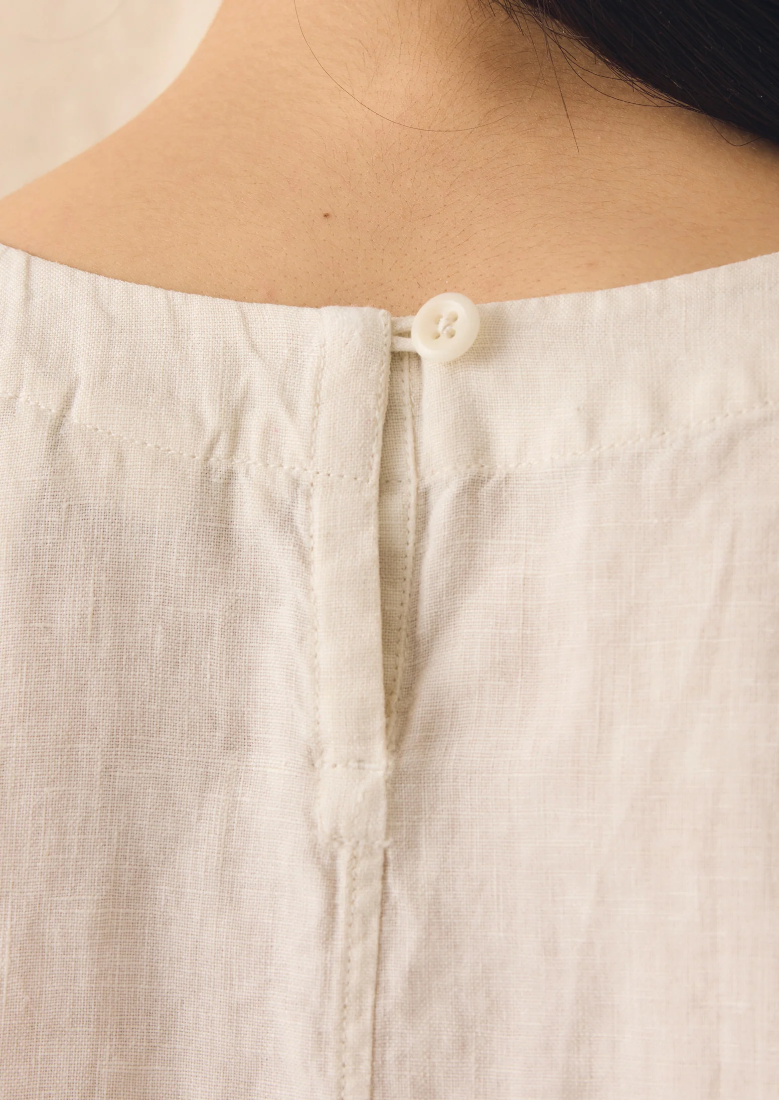 Garment Dyed Linen Top | Oat - Image 5