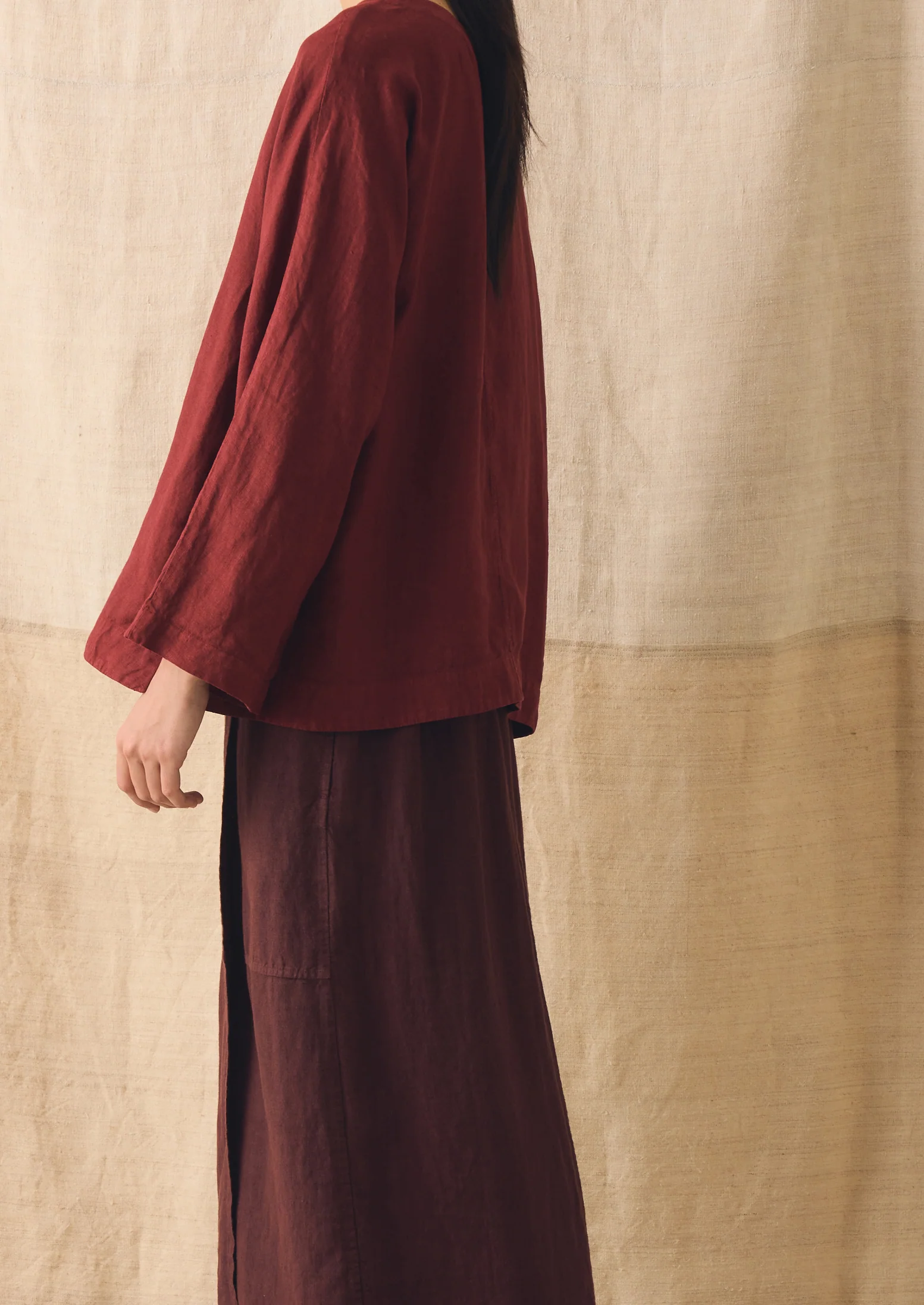 Garment Dyed Linen Top | Tomato Red - Image 3