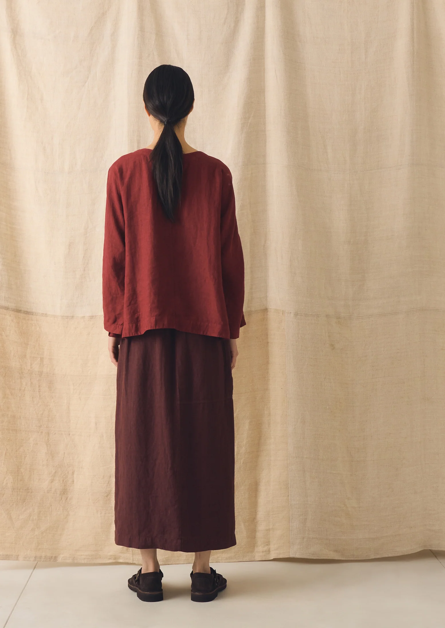 Garment Dyed Linen Top | Tomato Red - Image 4