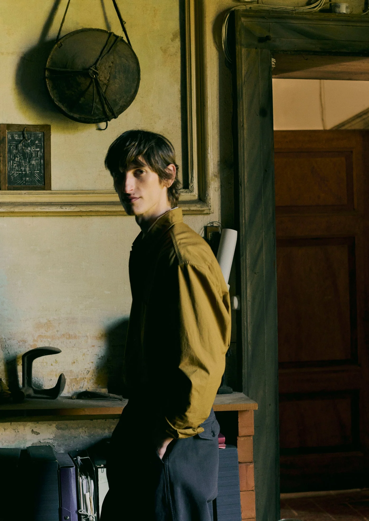 Garment Dyed Oxford Shirt | Old Gold - Image 4