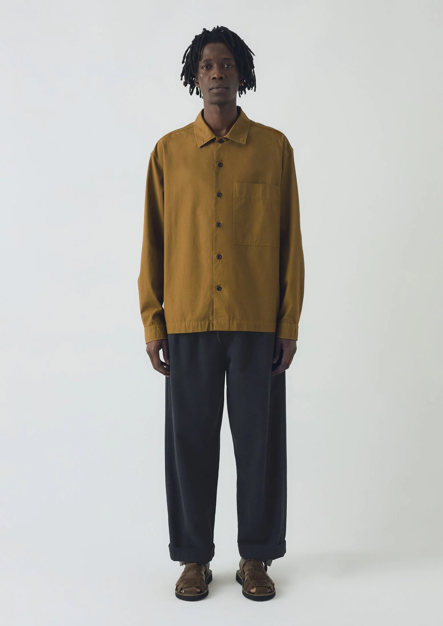 Garment Dyed Oxford Shirt | Old Gold - Image 5