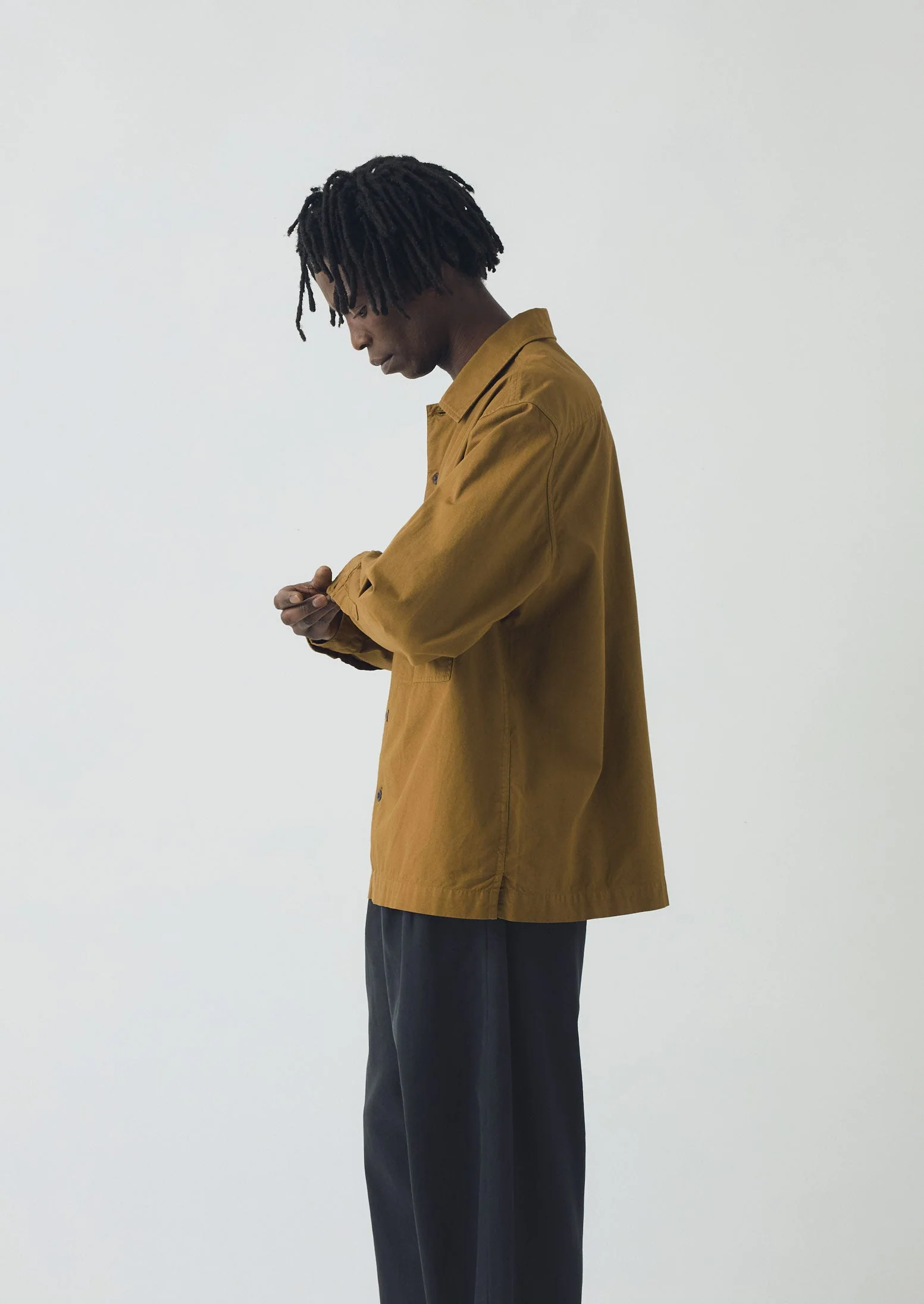 Garment Dyed Oxford Shirt | Old Gold - Image 6
