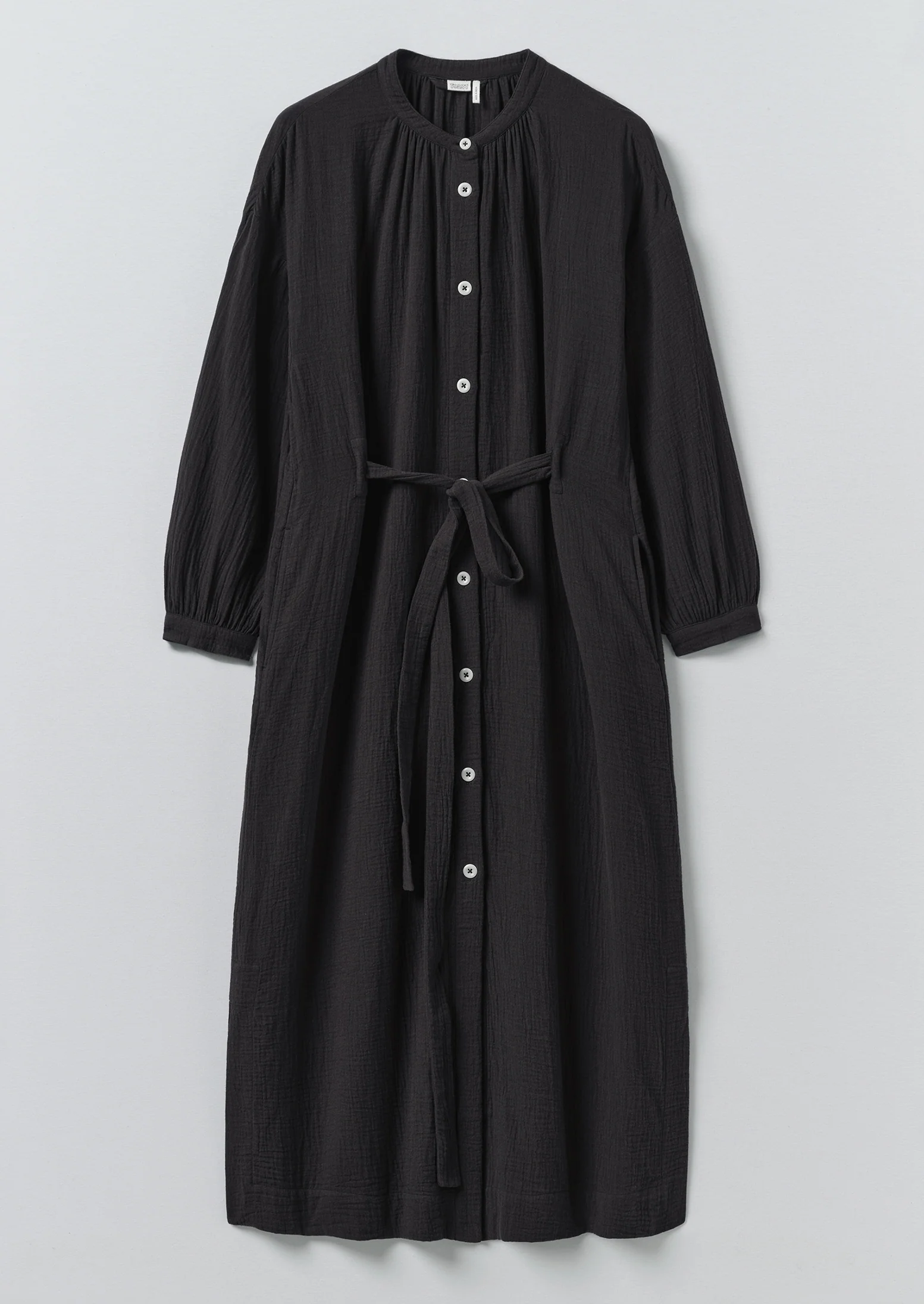 Gathered Crinkle Cotton Gauze Dress | Blackberry