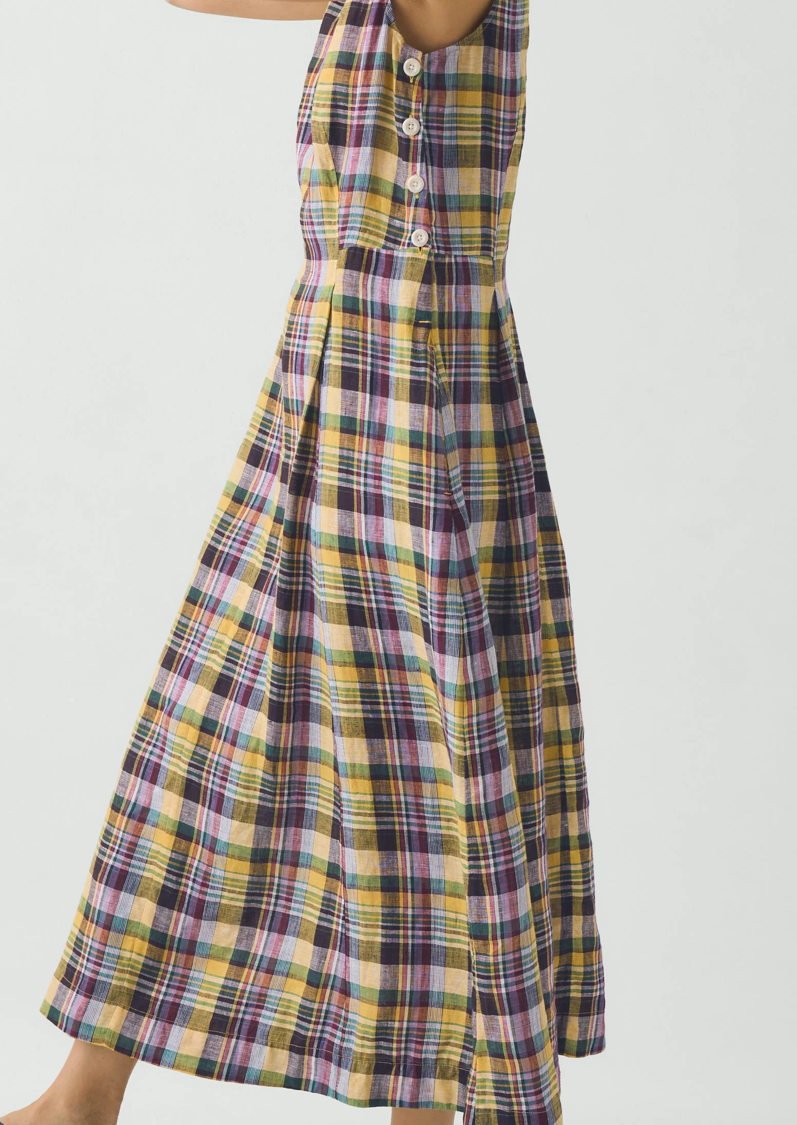 Gelato Check Linen Dress | Multi - Image 3