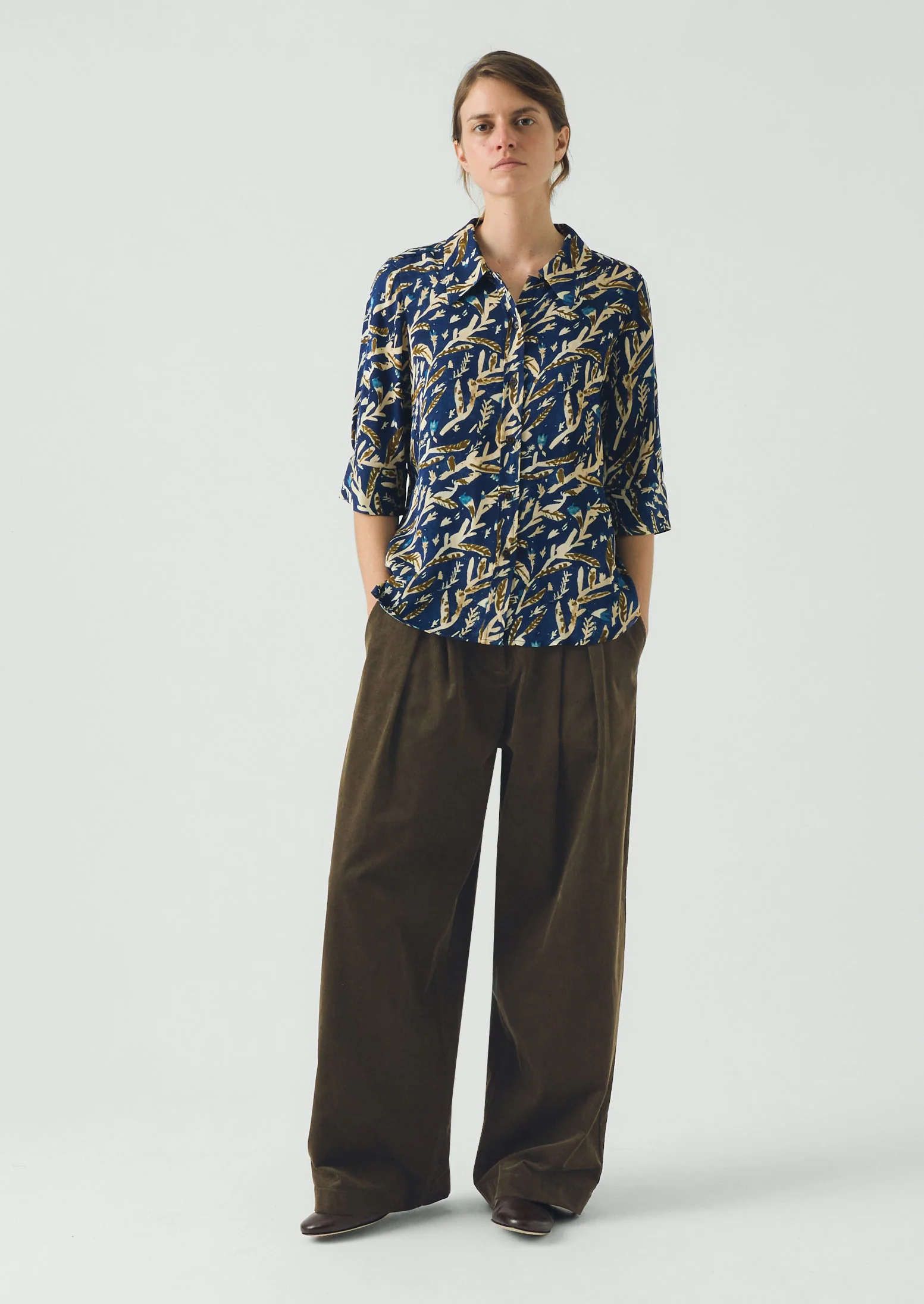 Gia Herb Print Shirt | Brilliant Blue - Image 2
