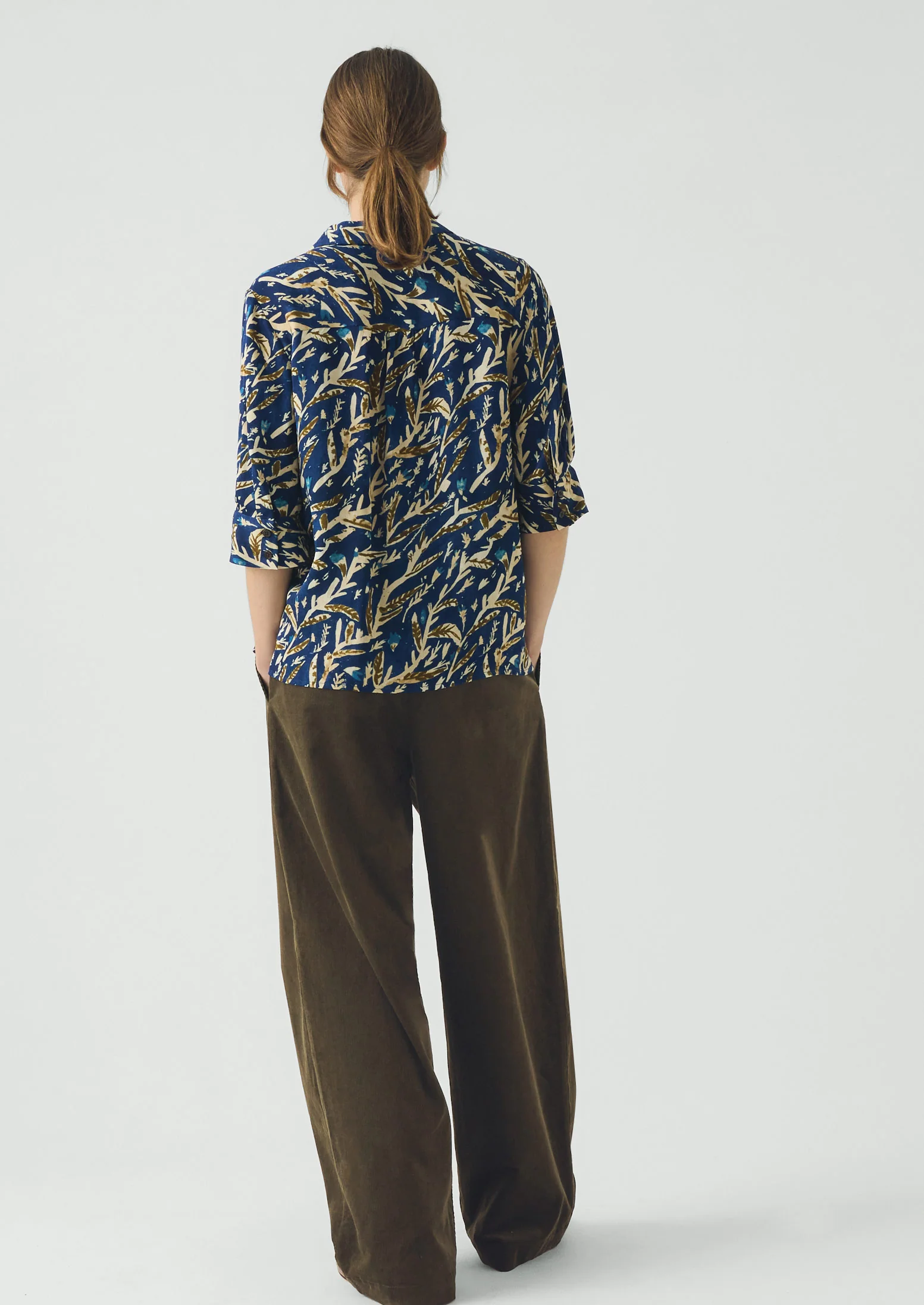 Gia Herb Print Shirt | Brilliant Blue - Image 3