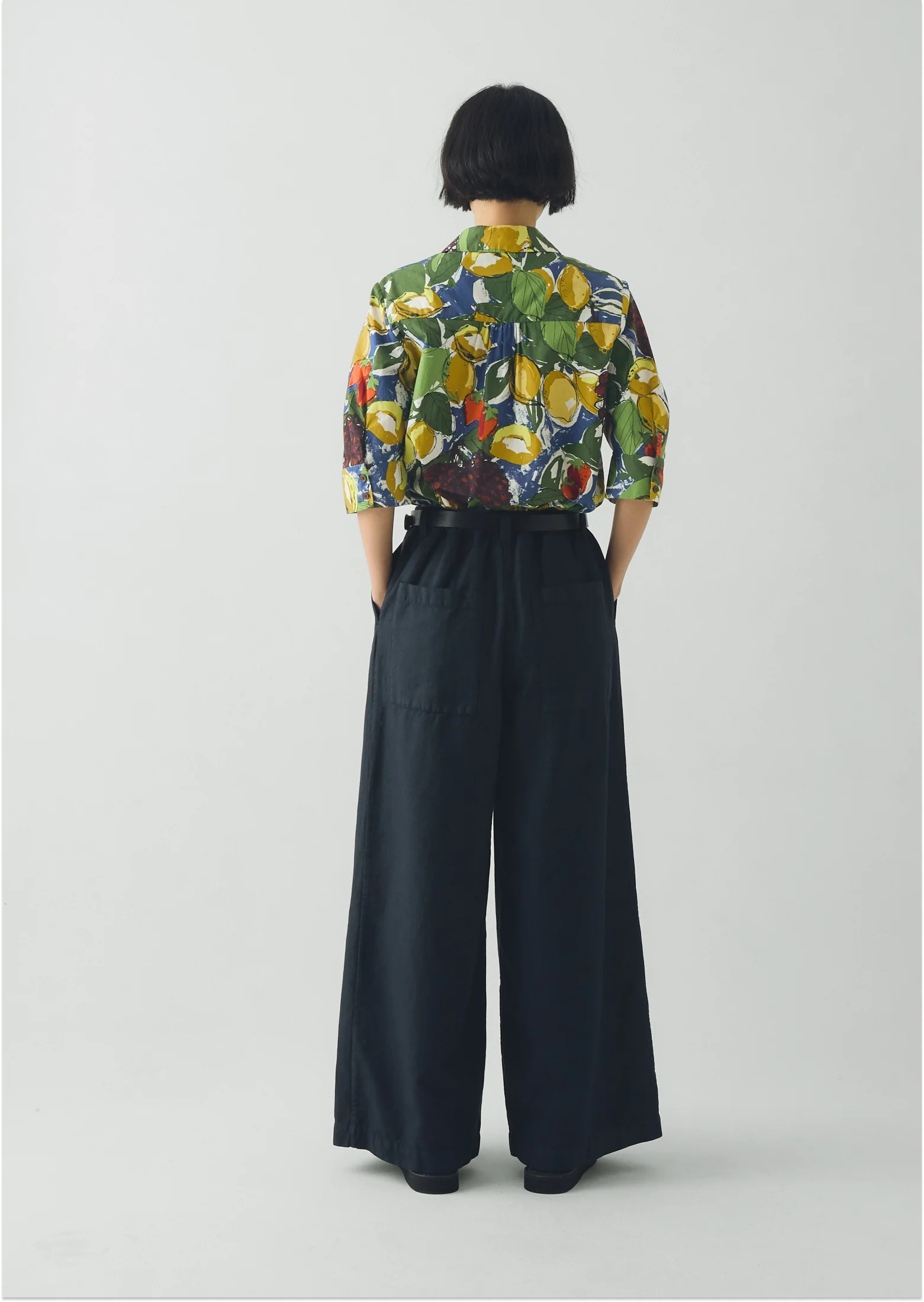 Gia Sketched Fruit Print Shirt | Verdigris/Multi - Image 5