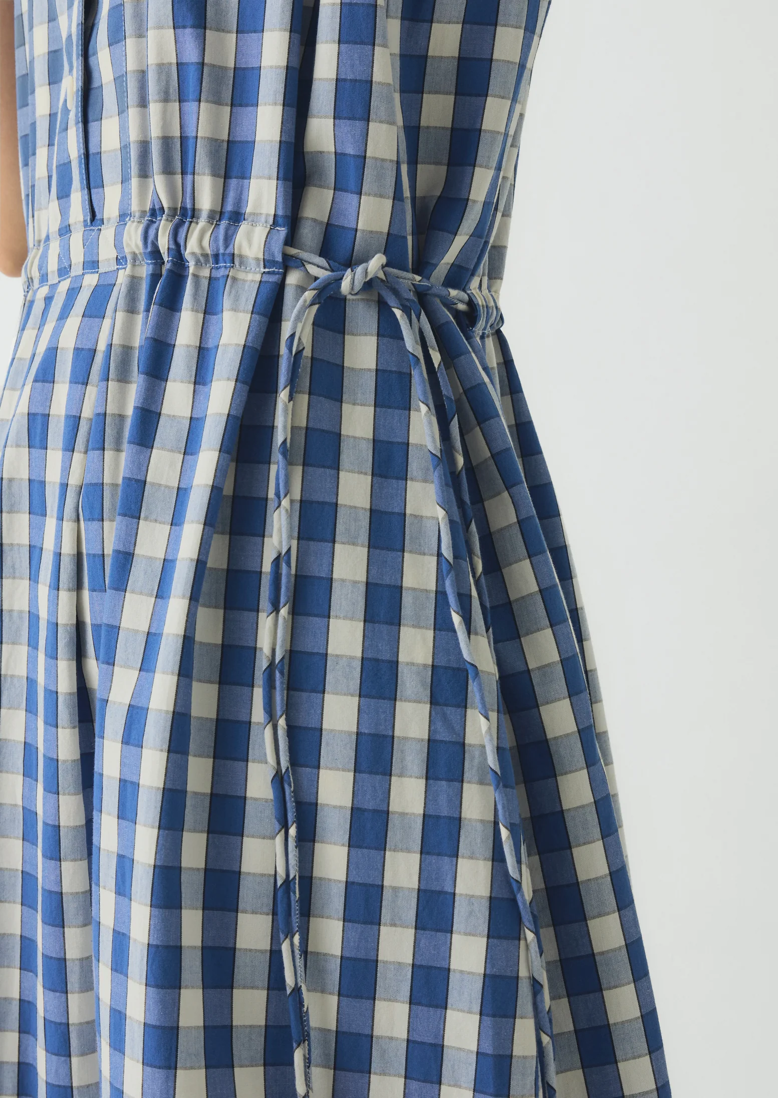 Gingham Check Cotton Dress | Pacific Blue - Image 6