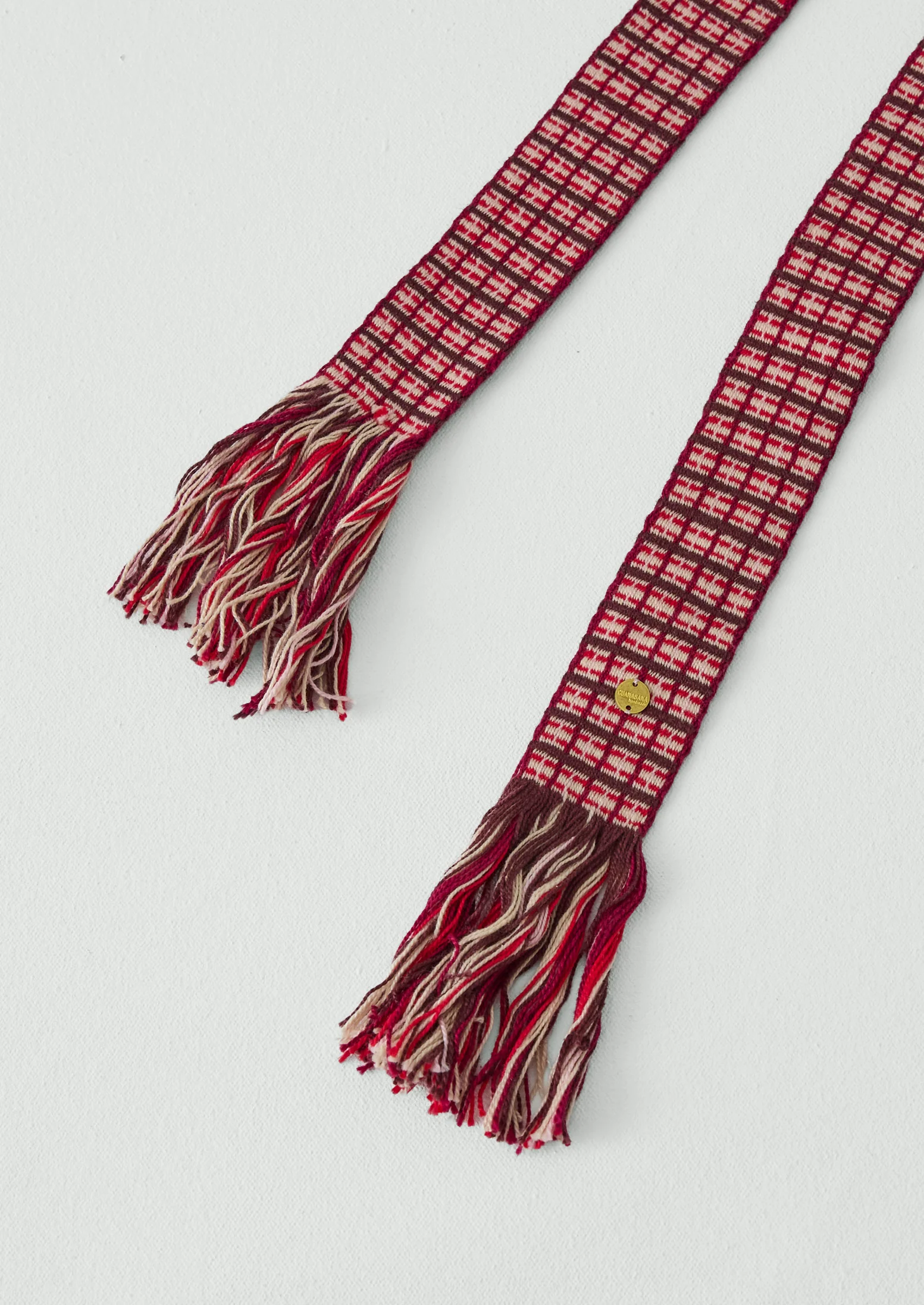 Guanabana Hand Woven Belt | Raspberry/Ecru - Image 2