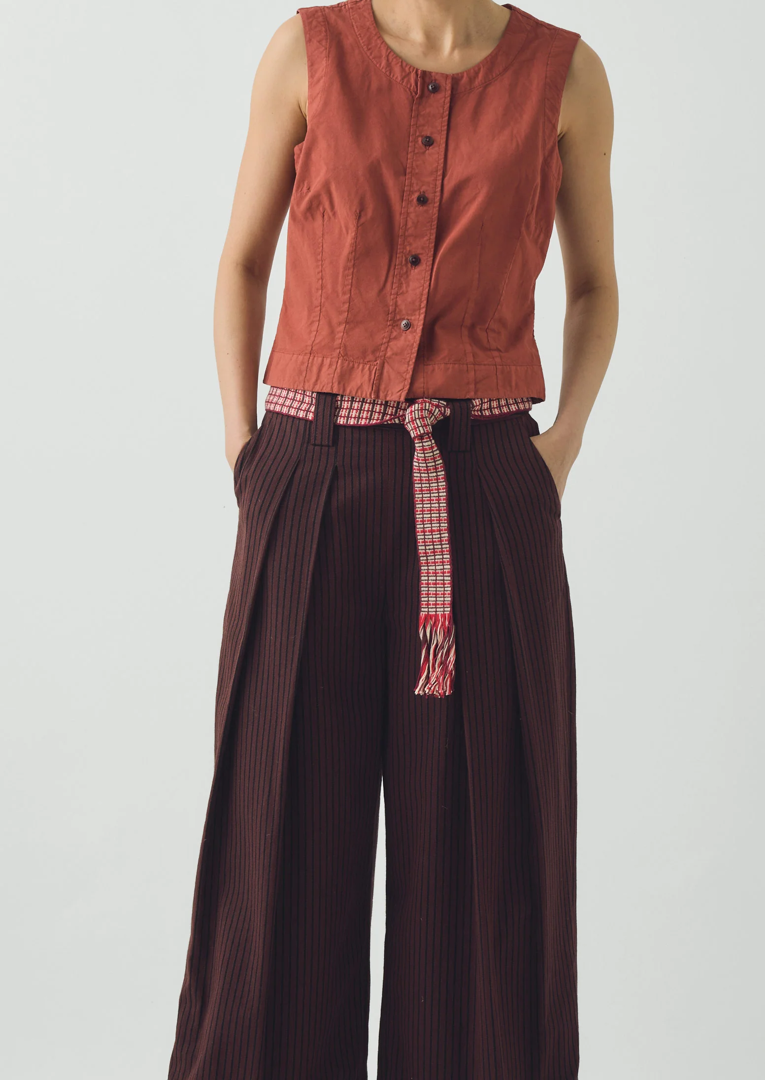 Guanabana Hand Woven Belt | Raspberry/Ecru - Image 3
