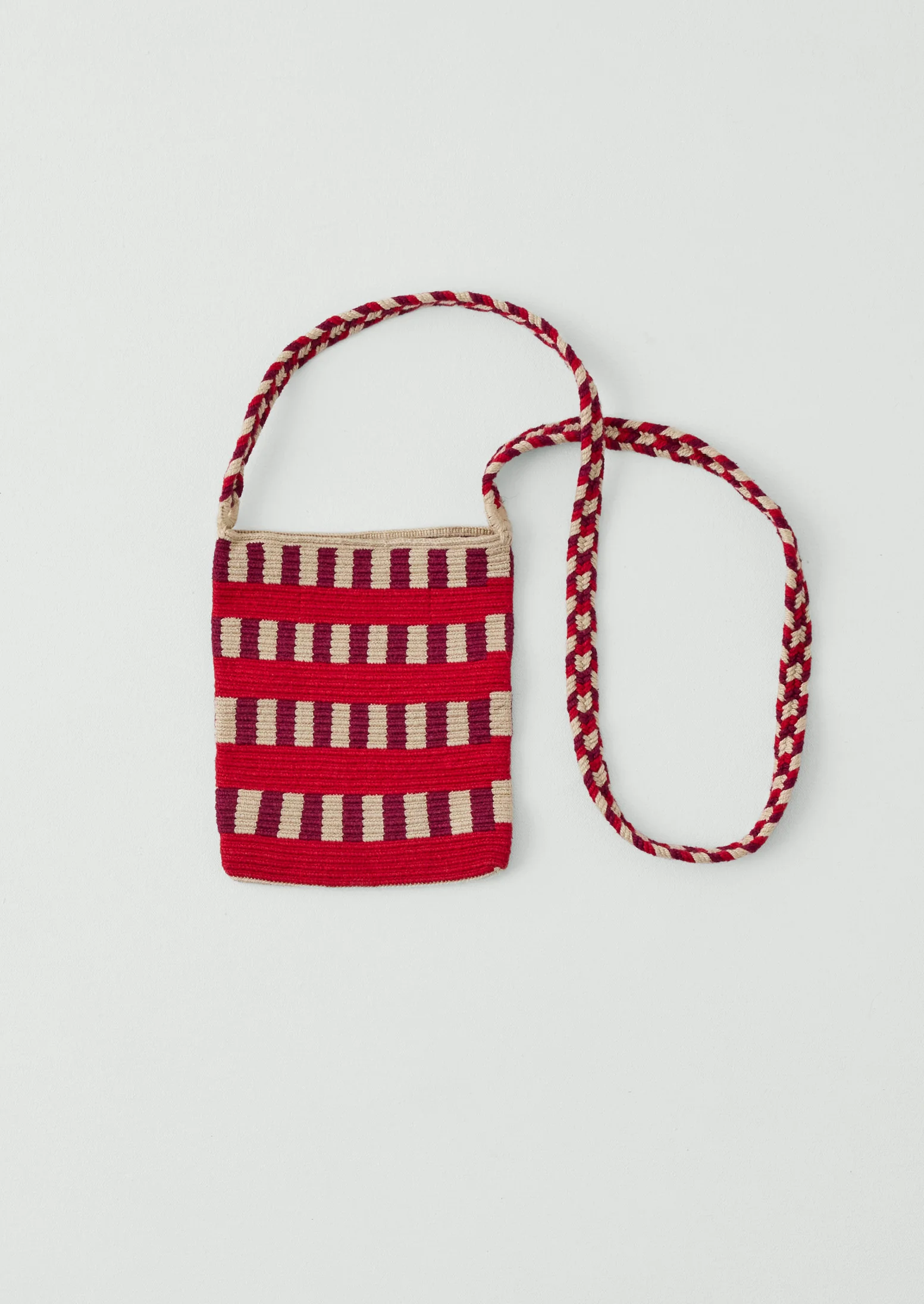 Guanabana Woven Bag | Raspberry/Ecru