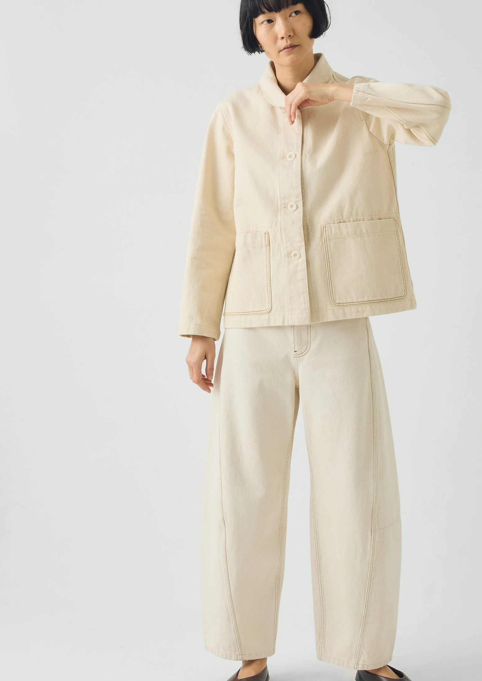 Hal Ecru Denim Workwear Jacket | Ecru - Image 3